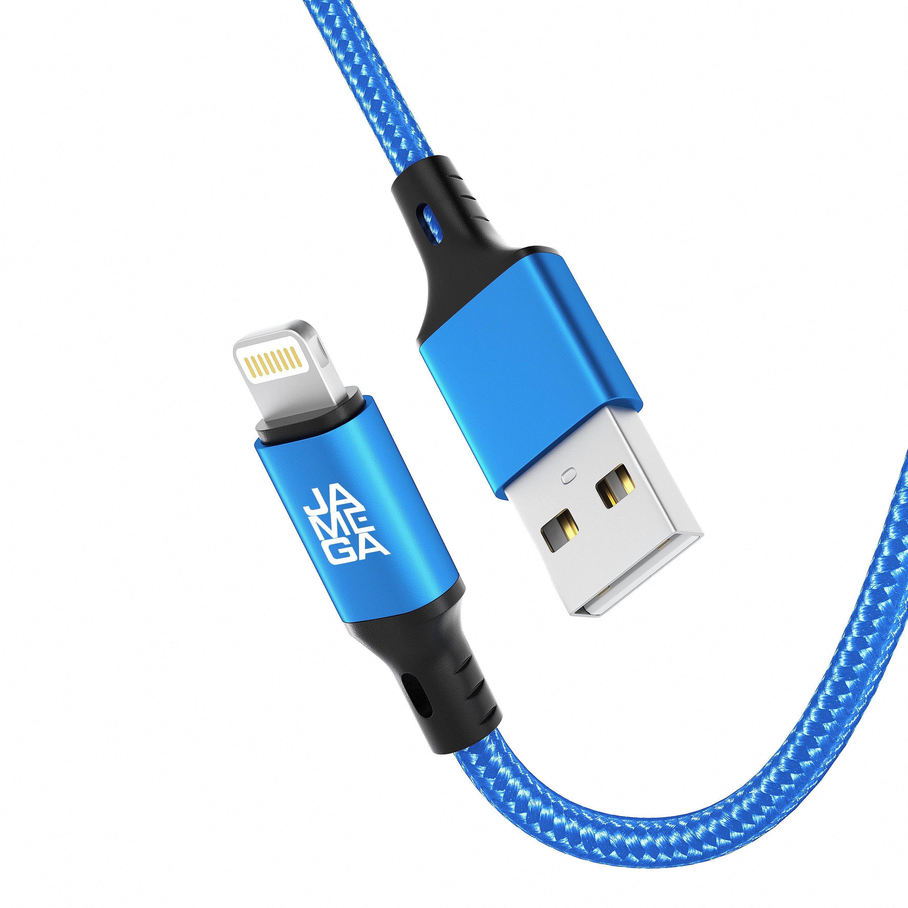 JAMEGA USB Kabel kompatibel mit iPhone Nylon USB A auf 8-Pin Ladekabel - Lightningkabel, USB A, 8-Pin (100 cm)