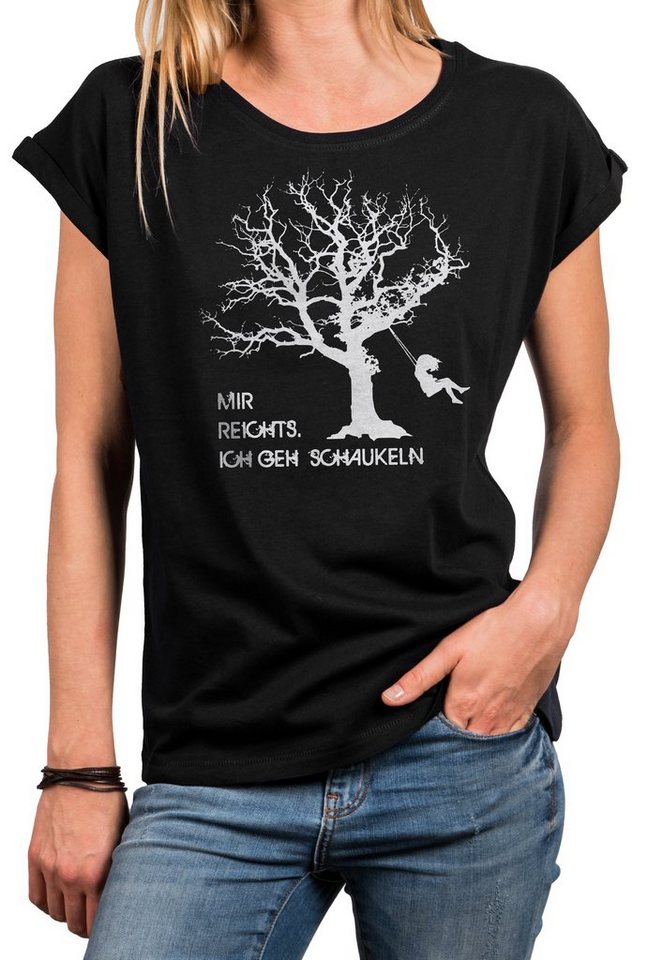 MAKAYA Print-Shirt Damen Freche T-Shirt Sprüche Frauen - Coole Oberteile Lustige Tops (Statement, Schwarz, Blau, Grau, Weiß, Rosa) Baumwolle