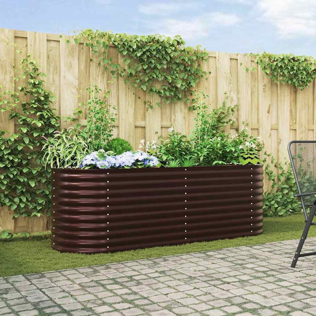 vidaXL Hochbeet Hochbeet Braun 240 x 80 x 81 cm Stahl (1 St)