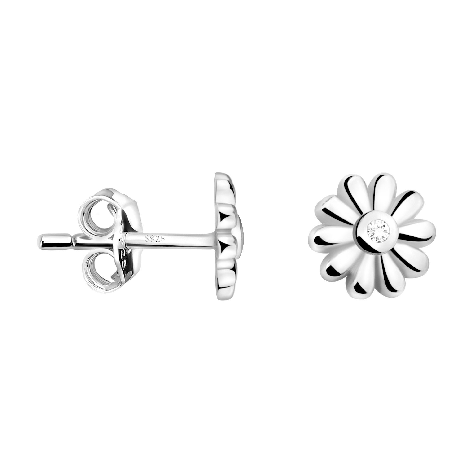 SOFIA MILANI Ohrringe – 925 Silber, Blumen-Ohrstecker, Rhodiniert, Nickelfrei, In Geschenkbox
