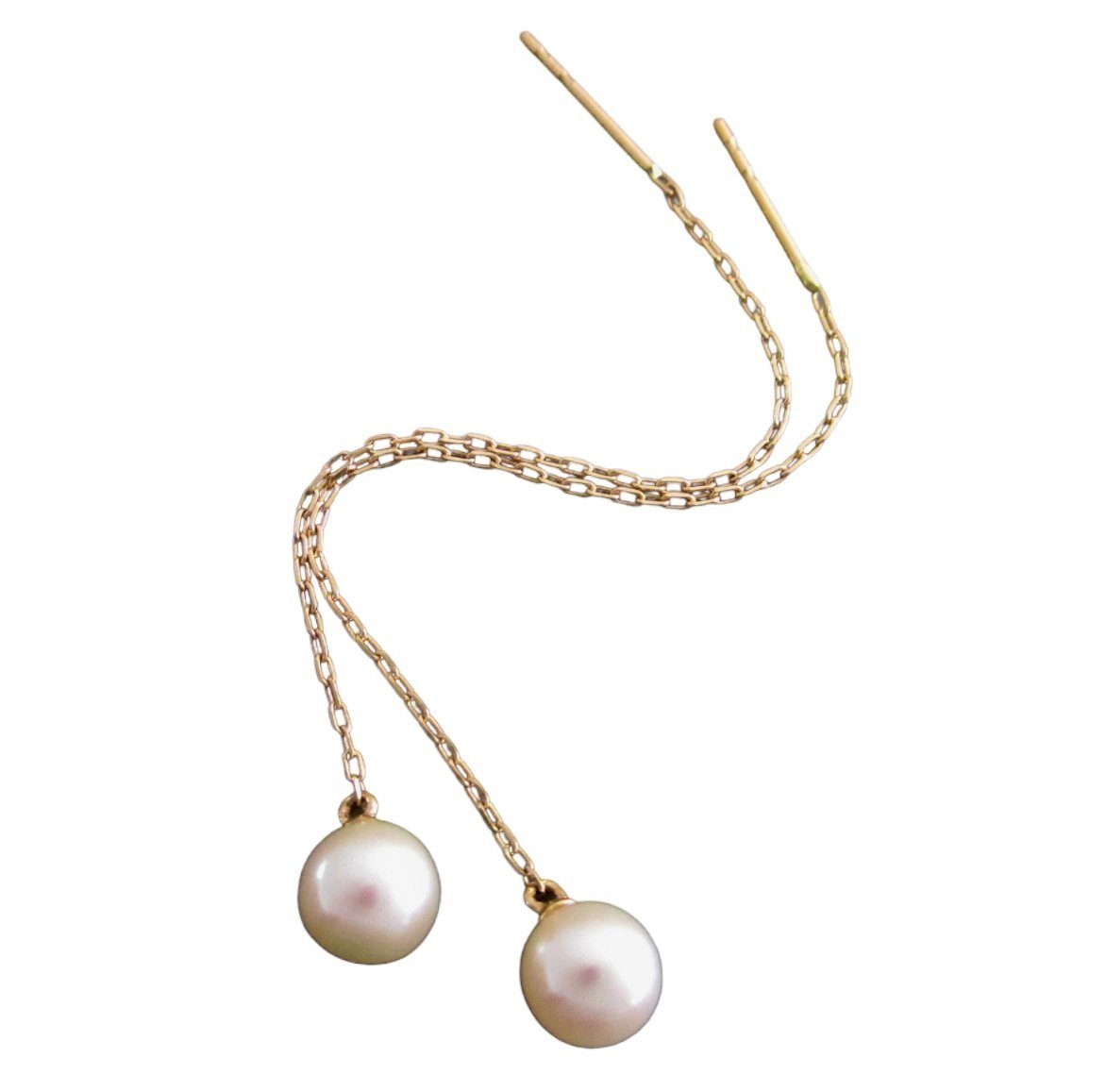 NICEANDnoble Paar Ohrhänger 585er Ohrhänger Durchzieher mit Süßwasserperle, günstig online kaufen