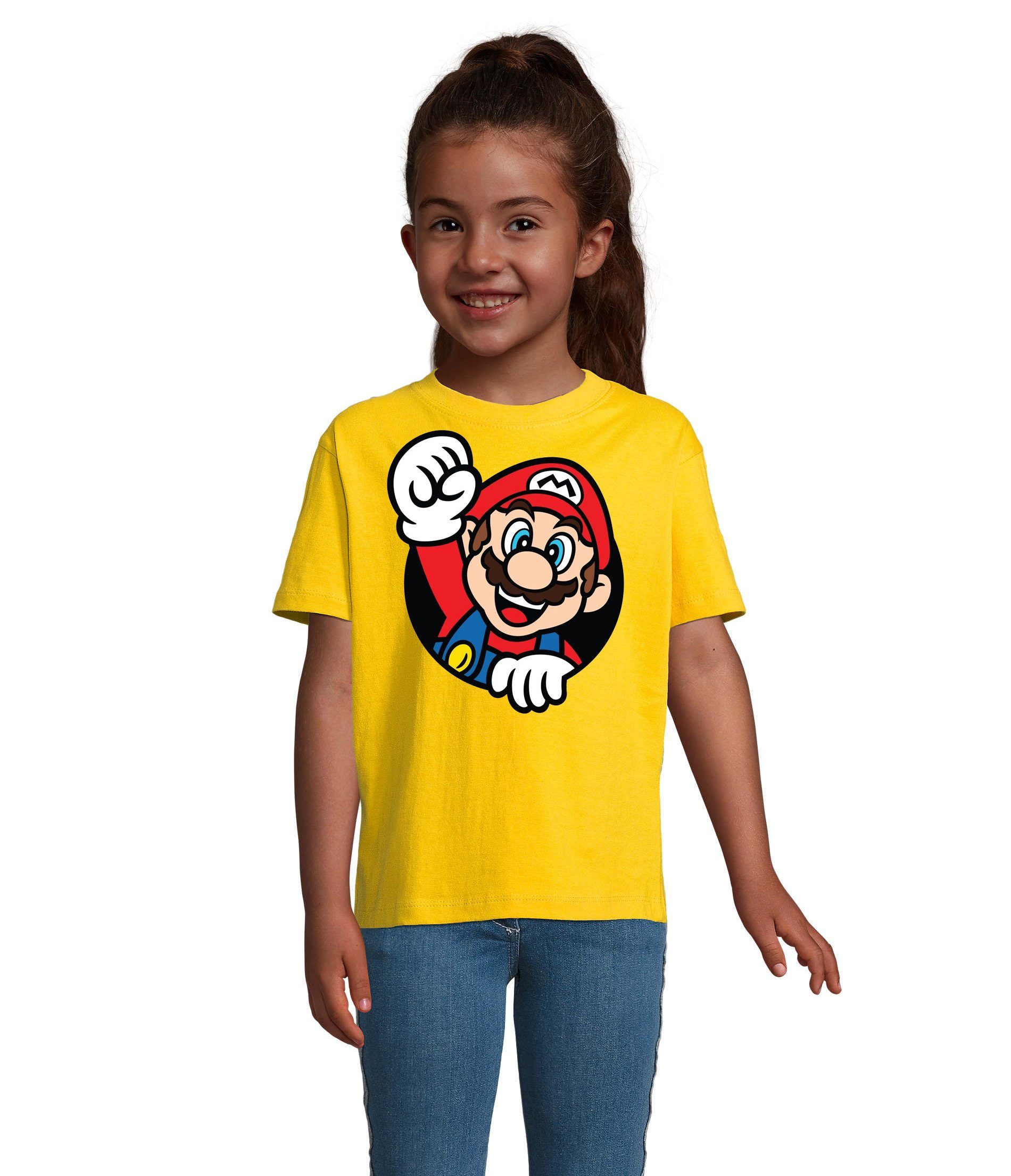 Blondie Gelb Brownie Mario & Kinder Super Konsole Nerd Faust T-Shirt Spiel Nintendo Gaming Konsole