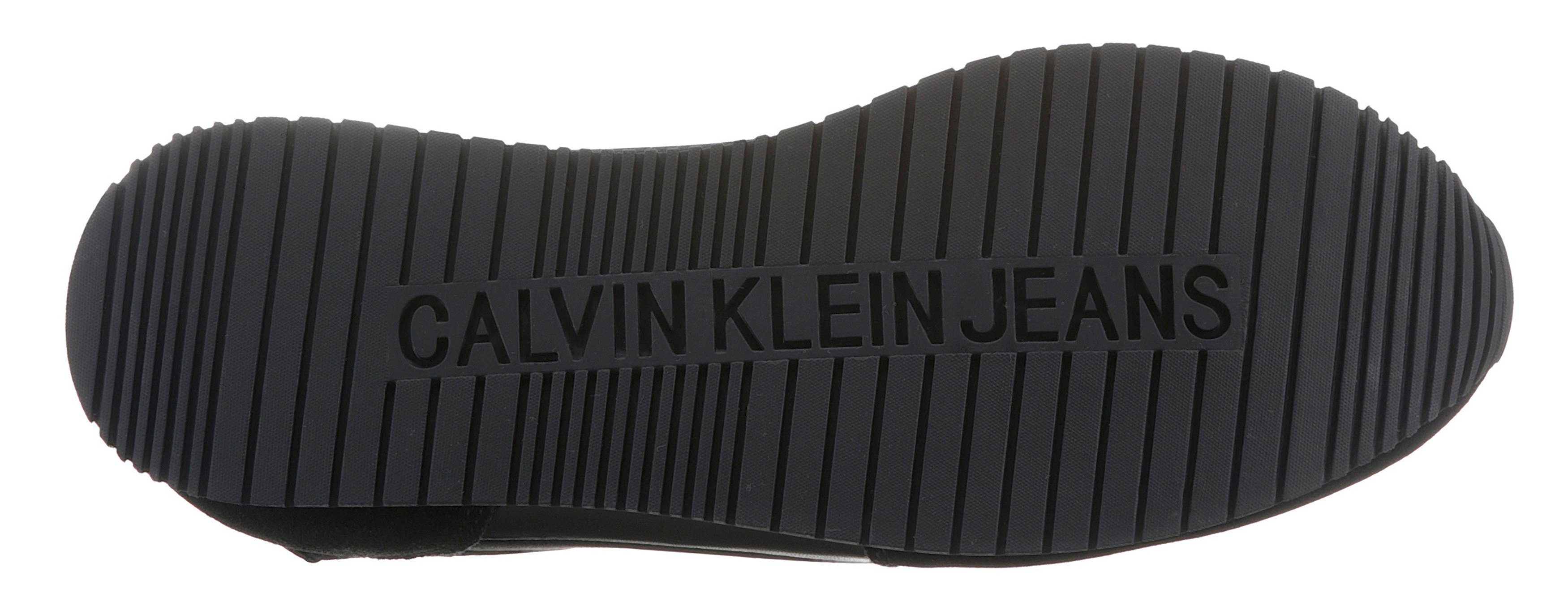 NY-LTH Jeans Schnürung mit LACEUP WN SOCK Calvin Sneaker Slip-On aufgesetzer schwarz RUNNER Klein