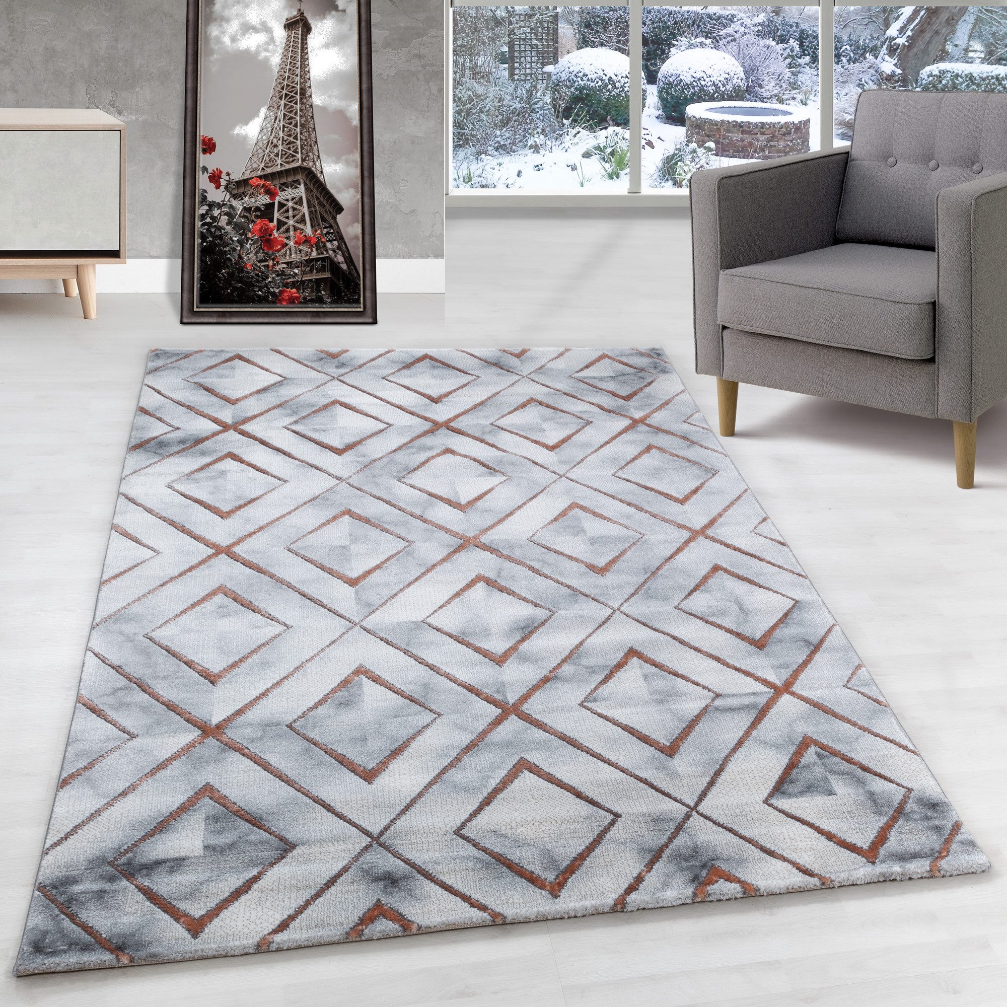 Carpettex Designteppich Marmor Design, Rechteckig, Höhe: günstig online kaufen