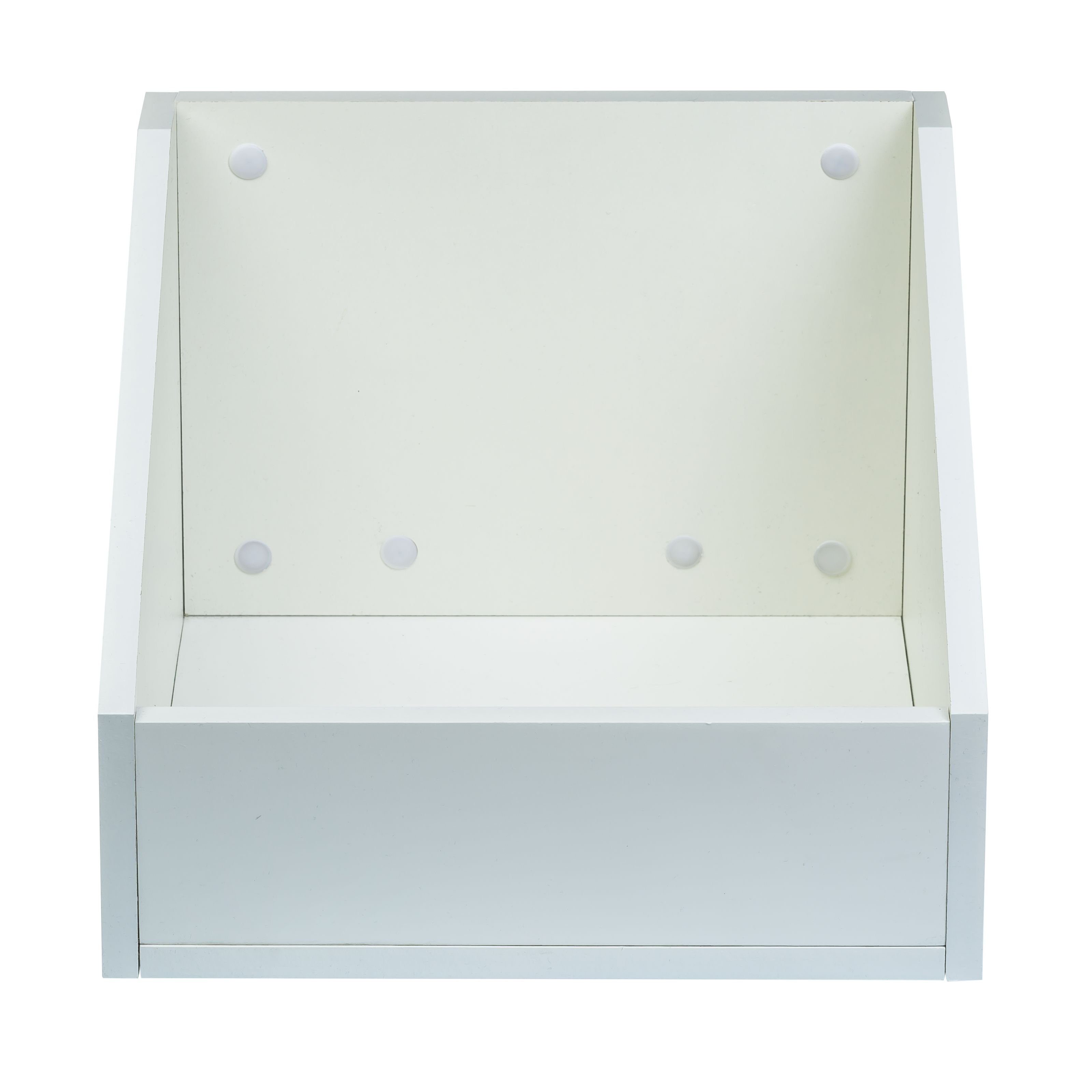 MUSIC STORE Mischpult, (Vinyl Container 110 Weiß Stabiler MDF-Holz LP Aufbewahrung Kapazität bis zu 110 Vinyls Ideal für DJs und Plattenläden Einfacher Aufbau Leichter Zugriff Kompatibel mit Digital DJ Desk, DJ-Möbel, Vinyl Aufbewahrung), Vinyl Aufbewahrung, DJ Vinyl Container, MDF-Holz LP Aufbewahrung