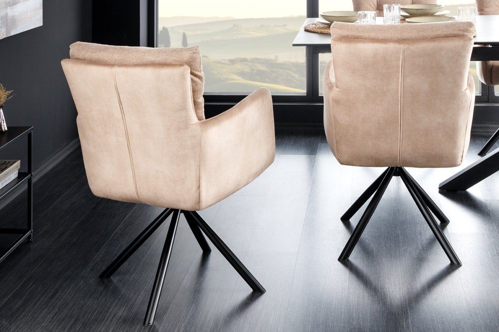 riess-ambiente Polsterstuhl BIG GEORGE champagner beige / schwarz · Esszimm günstig online kaufen