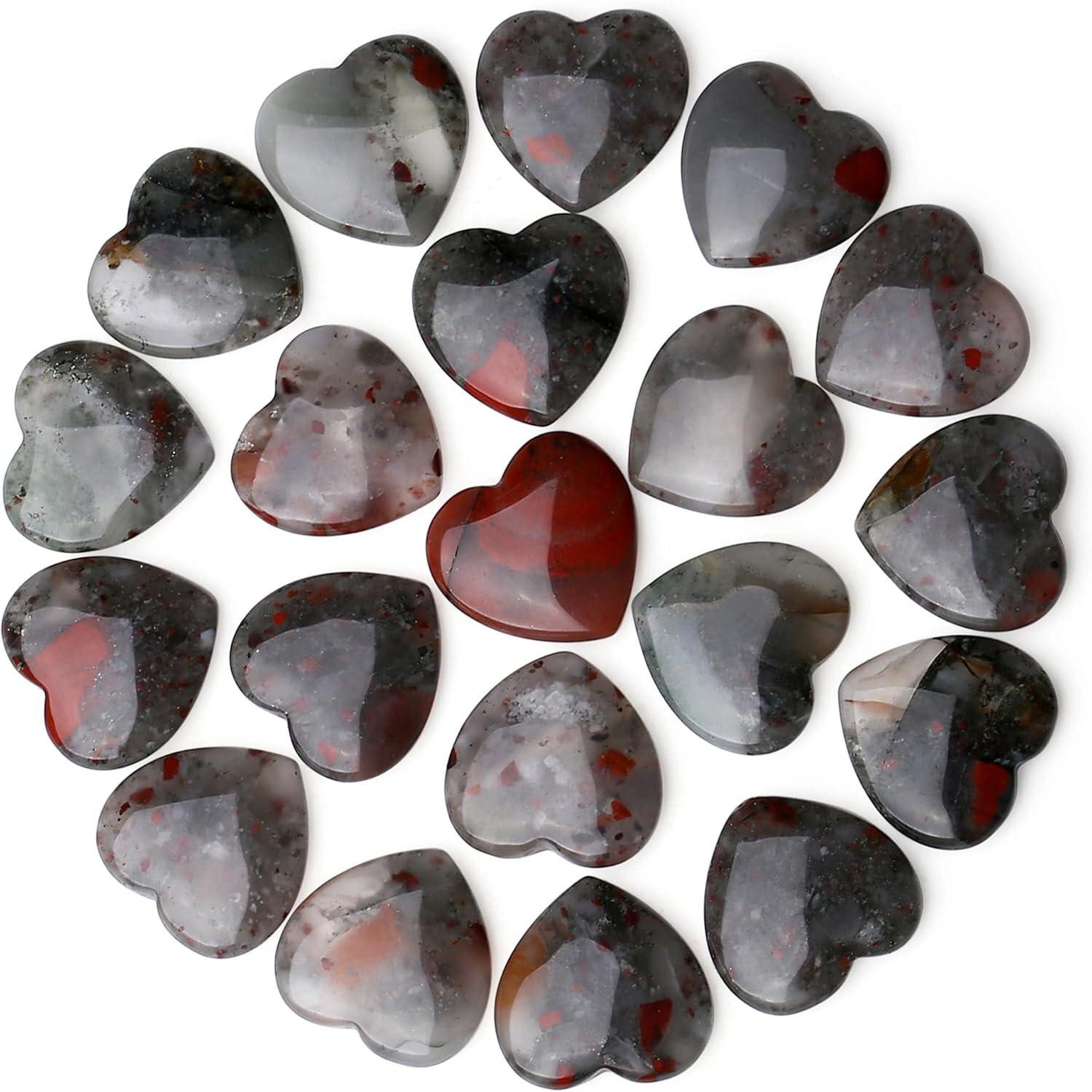 Edelstein Drachenblutstein Herz Kristall Set Heilkristalle Meditation Chakra