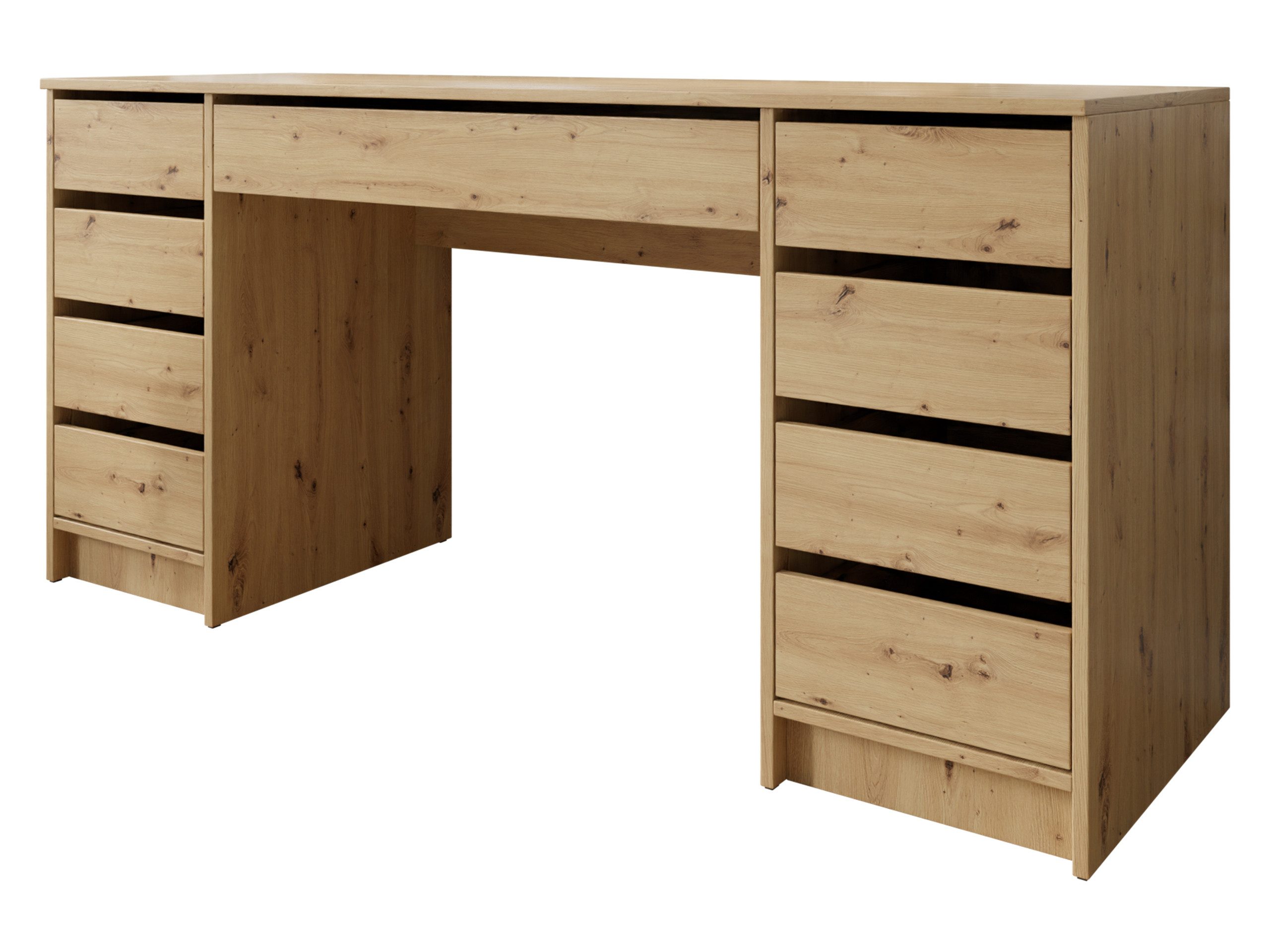 MIRJAN24 Schreibtisch Ada Bis (mit neun Schubladen), 154x55x76 cm, Schwarze günstig online kaufen