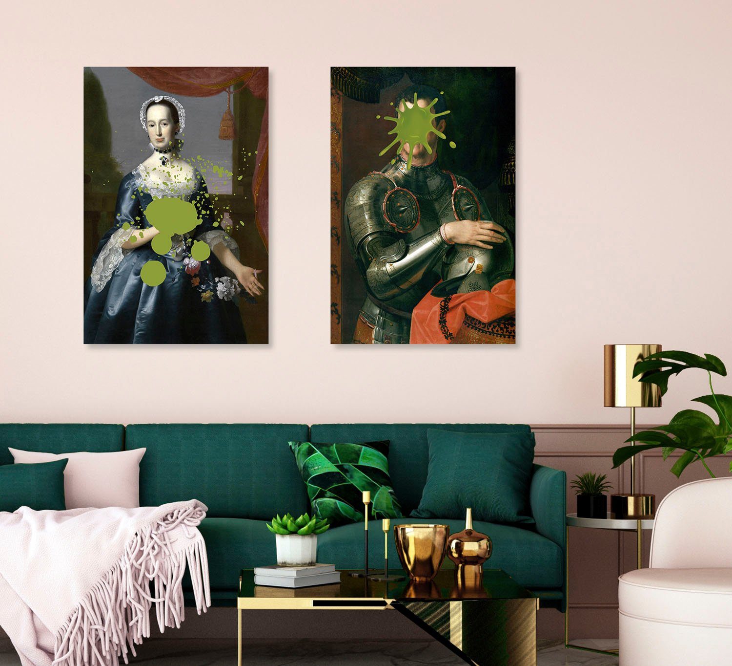 queence Acrylglasbild Ritter mit Farbklecks, Bilder von Männern, Formen, Gemälde, Historische Persönlichkeiten, Kunst, Mann, Ritter, Fine Art-Print in Galeriequalität