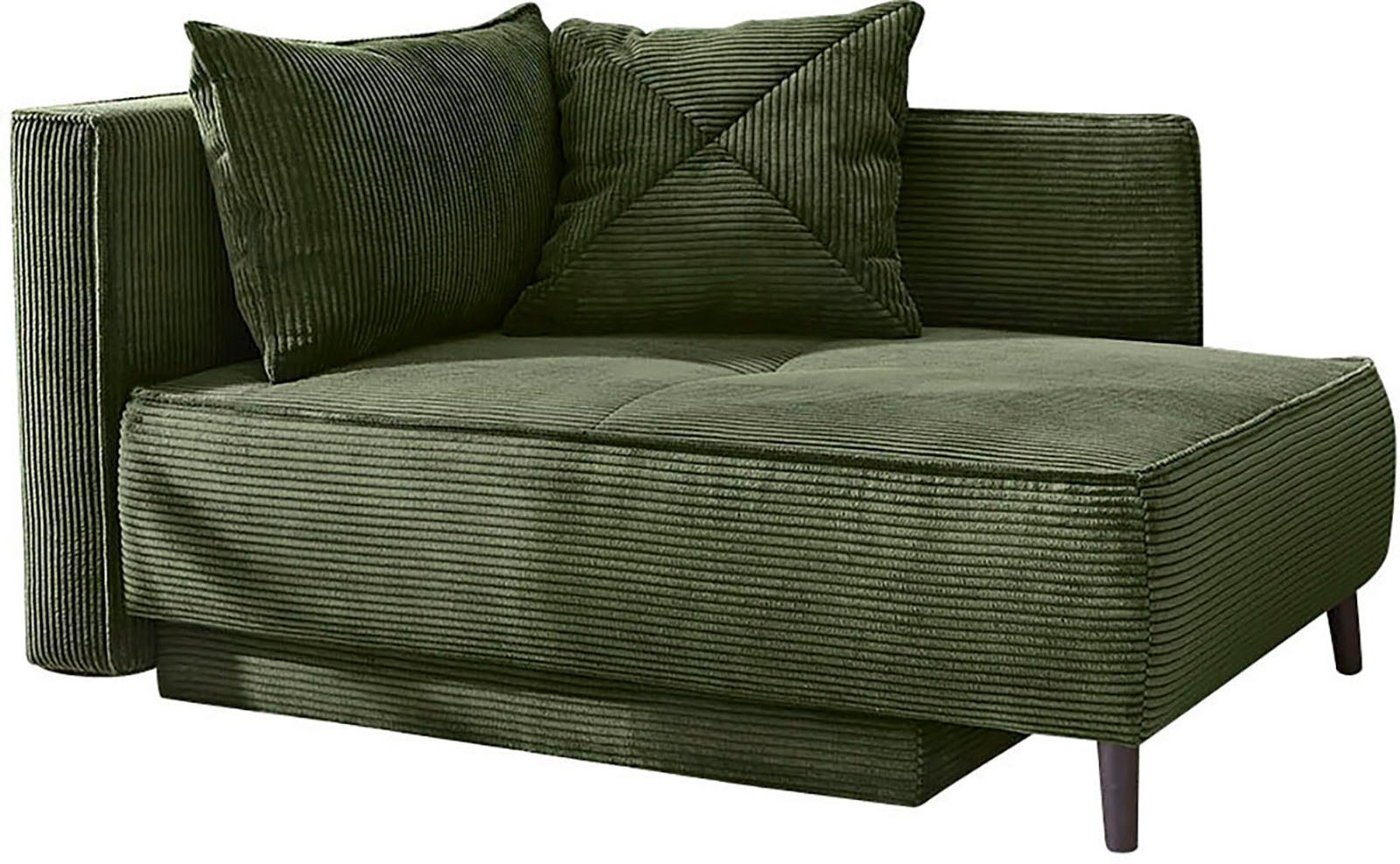 Jockenhöfer Gruppe Recamiere Rex, B: 155 cm, Liegefl. 88x200 cm, mit Bettfunktion, Bettkasten & Zierkissen, Federkern