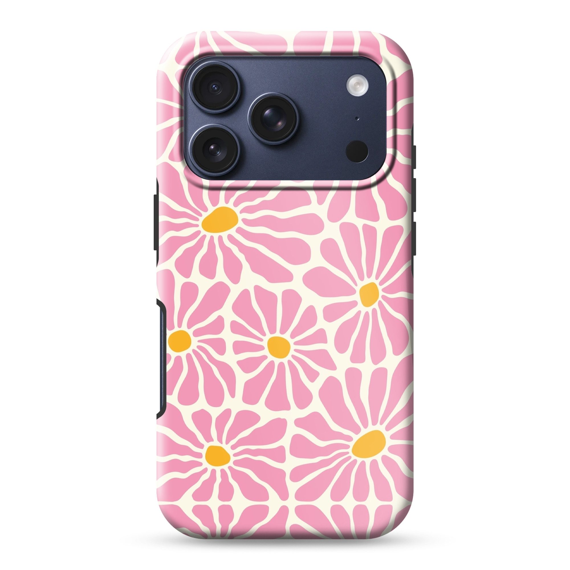 OnlyWow Handyhülle Magsafe für Apple iPhone 17 Pro Blumen - Muster - Rosa - Beige - Orang, Handy Case, Hardcase, Stoßfest, Bumper Case