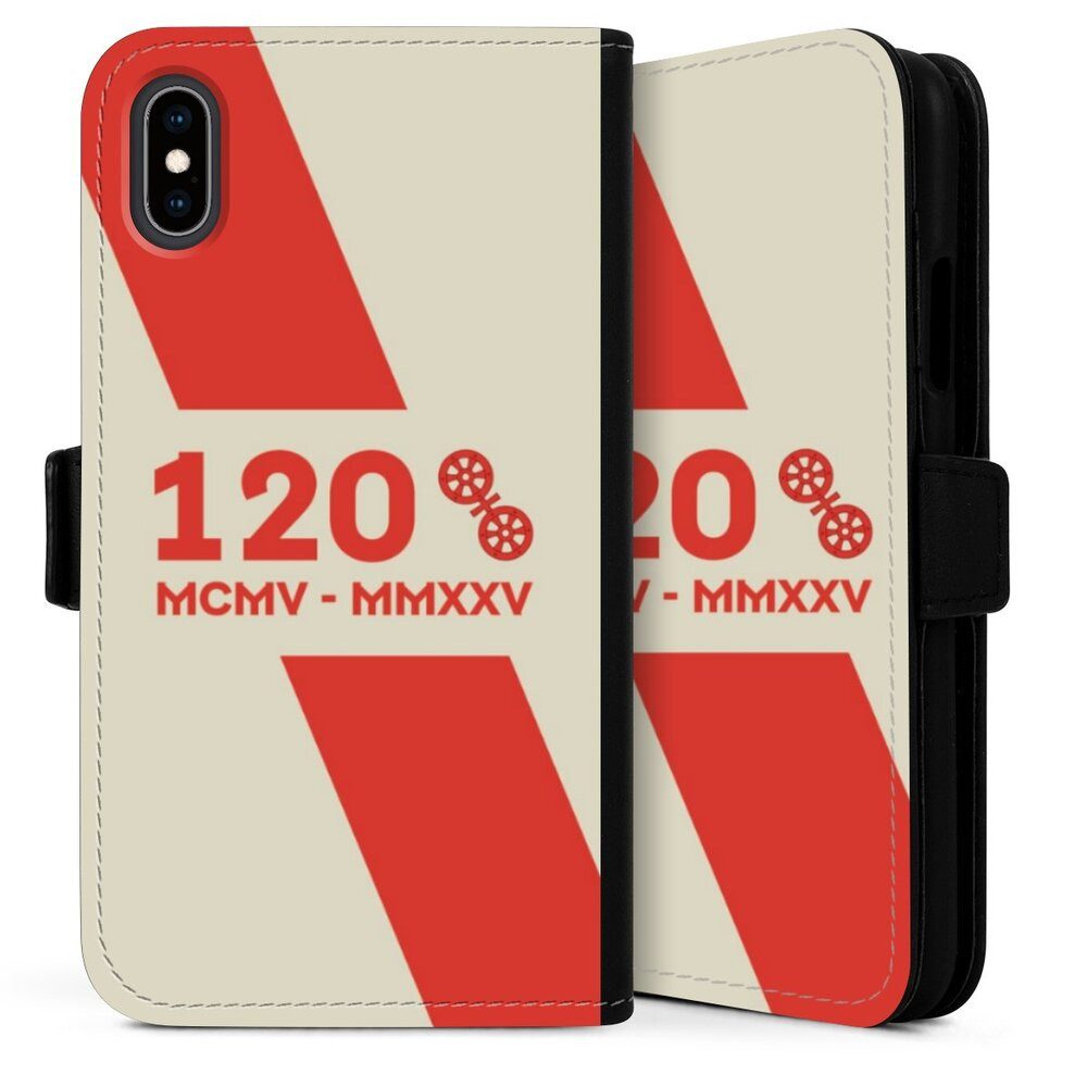 DeinDesign Handyhülle 1. FSV Mainz 05 E.V. 120 Jahre Bundesliga, Apple iPhone Xs Hülle Flip Case Klapphülle Handytasche Leder