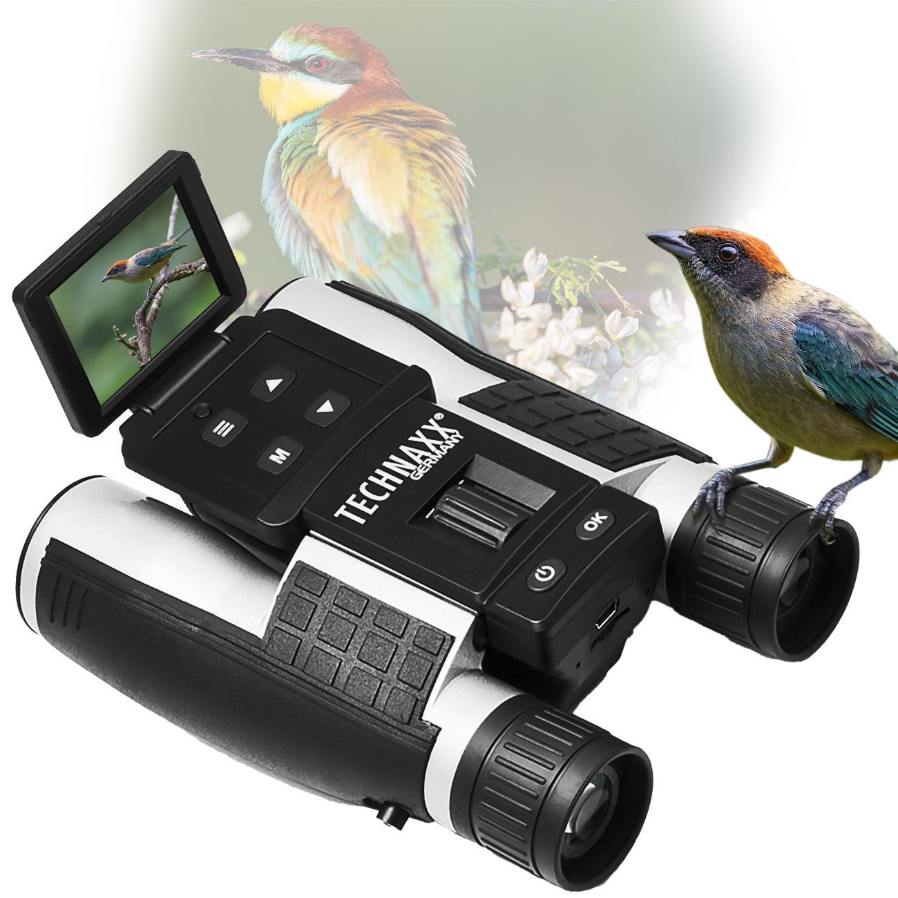 Technaxx Full-HD Kamera-Fernglas 5 MP, 2" IPS Display, 4x Zoom, USB Fernglas (Digitales Fernglas mit Full-HD-Kamera, 2" IPS-Display & 4-fach Zoom)