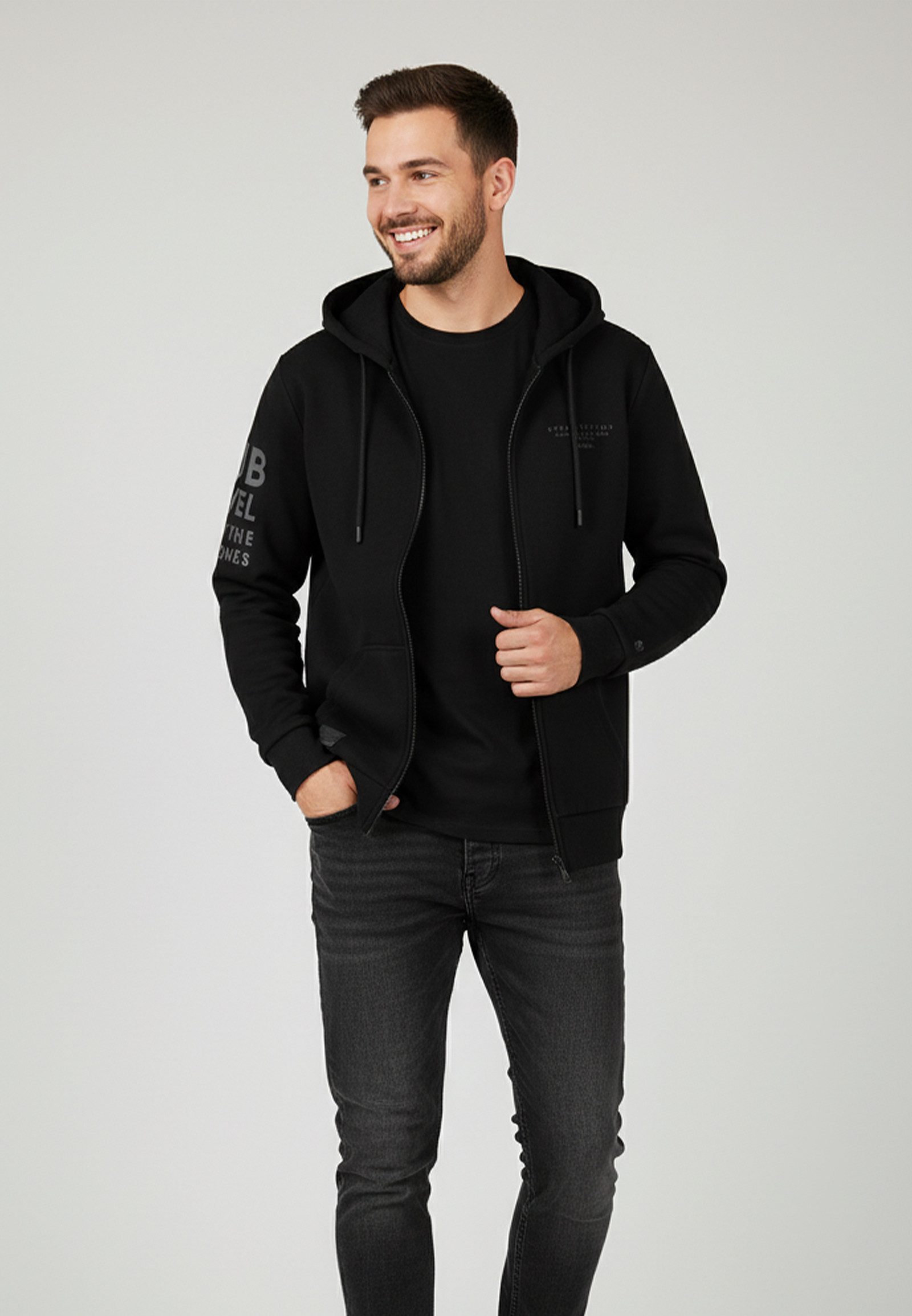 SUBLEVEL Hoodie Mit diversen Prints (1-tlg) Sublevel Zip Hoodie Print günstig online kaufen