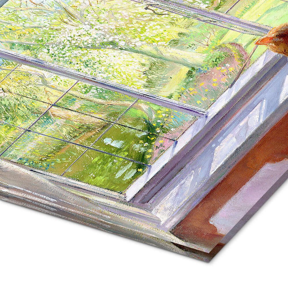 Posterlounge Wandbild Katze im Fenster im Frühling, Timothy Easton, erhältlich als Poster, Leinwandbild, Wandsticker oder Acrylglasbild
