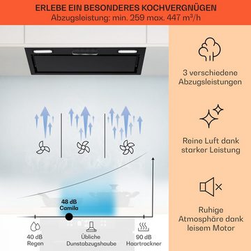 Klarstein Deckenhaube Serie CGCH3-Camila70-BK Camila, Unterhaube Umluft Aktivkohlefilter LED-Touch