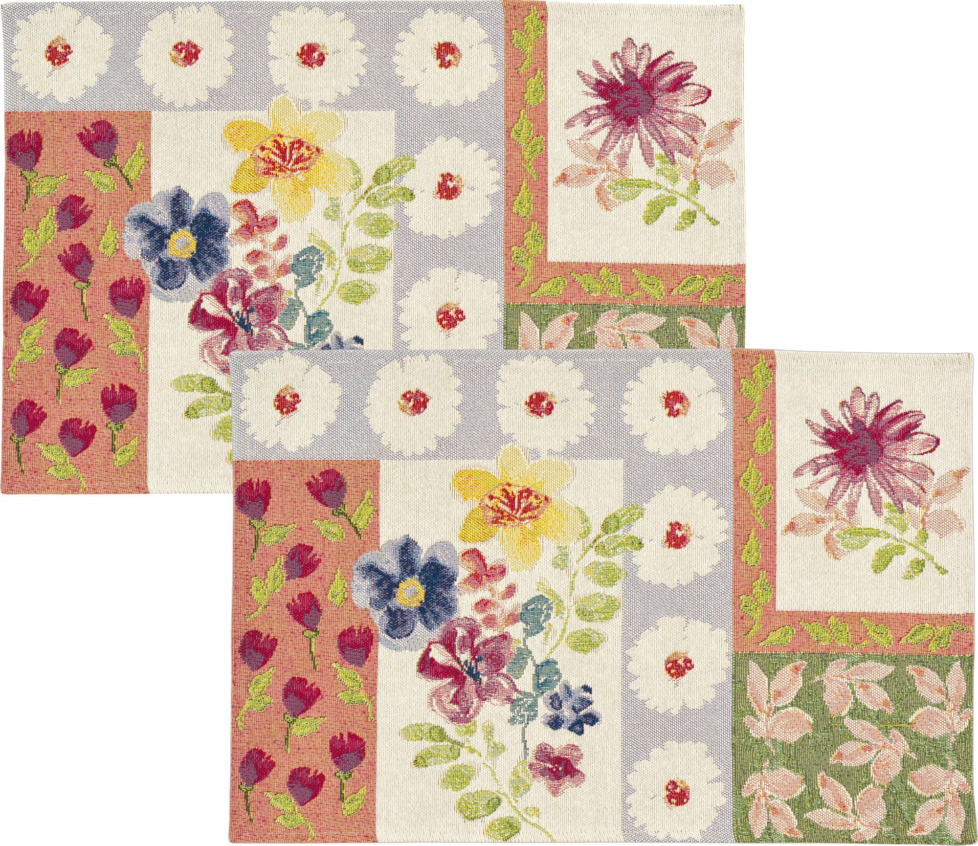 sander table + home Platzset Tischset "Floral Symphony" 2er-Pack, Gobelin Blumen/Motiv: Blumen