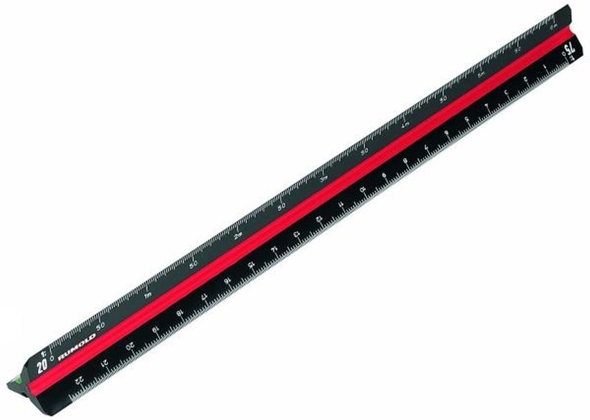 Rumold Zeichenlineal Dreikantmaßstab 30 cm Teilung ingeneur DIN Kunststoff schwarz