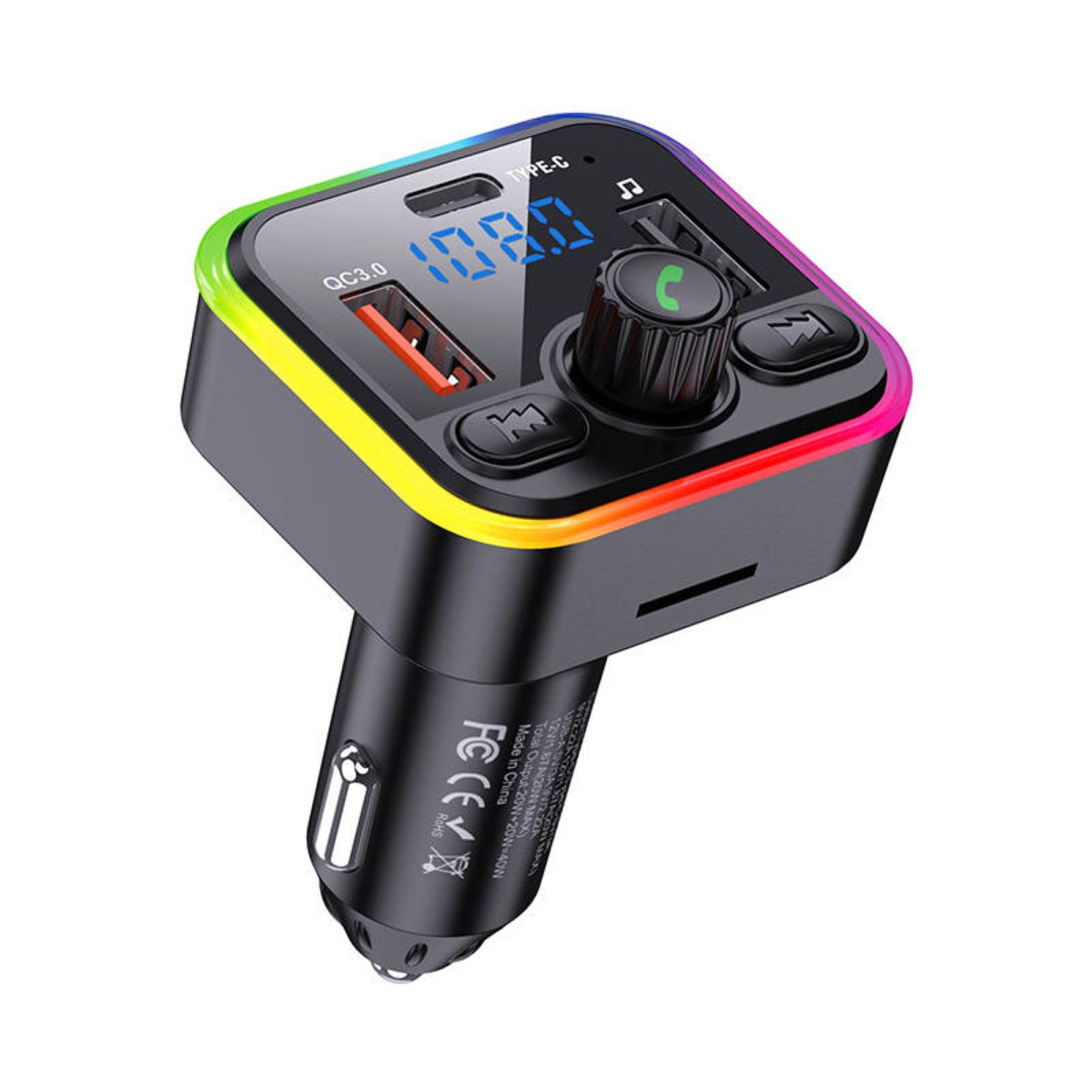 FM Transmitter BT 5.3+EDR PD40W USB-C, 2x USB KFZ-Transmitter