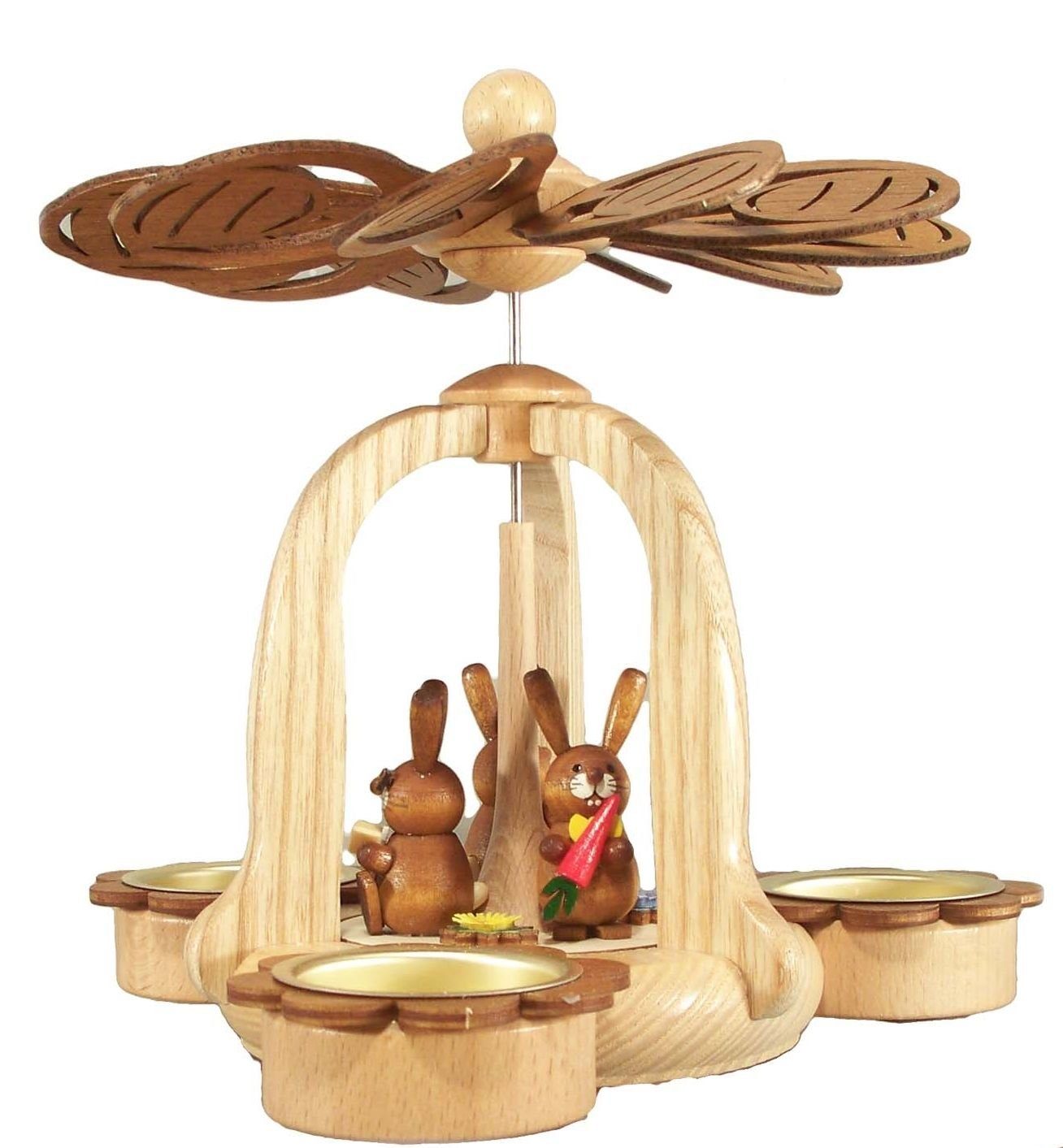 Holz- und Drechslerwaren Legler Osterhase Osterdekoration Pyramide mit 3 Osterhasen natur BxHxT 19,2x17x19,2cm