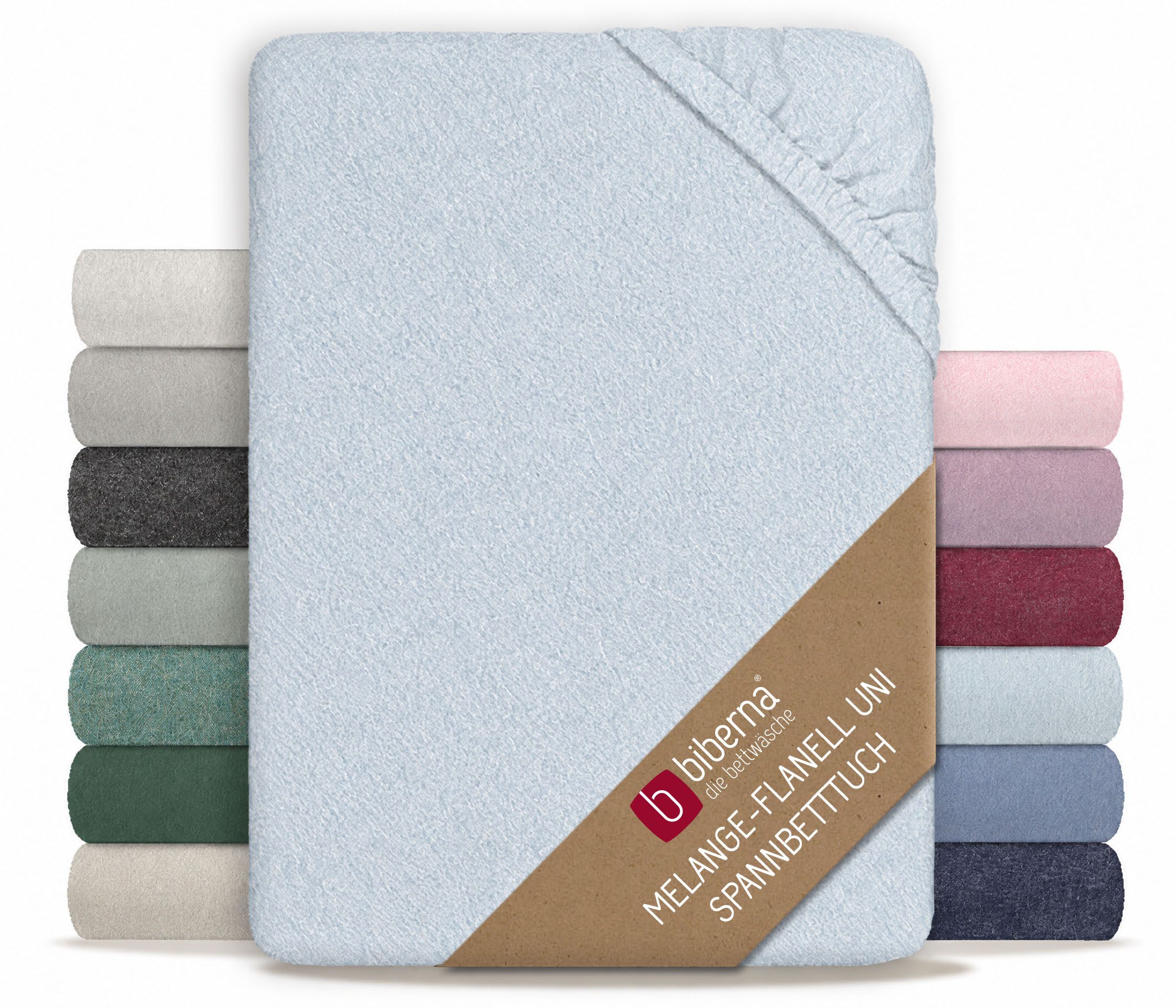 Biberna Spannbettlaken 0841380 HERMAL Premium Melange-Biber Spannbetttuch 100% Baumwolle, Flanell, Gummizug: rundum, (1 Stück), Biber, wärmend & weich, Rundumgummi, ab Größe 90 x 200 cm
