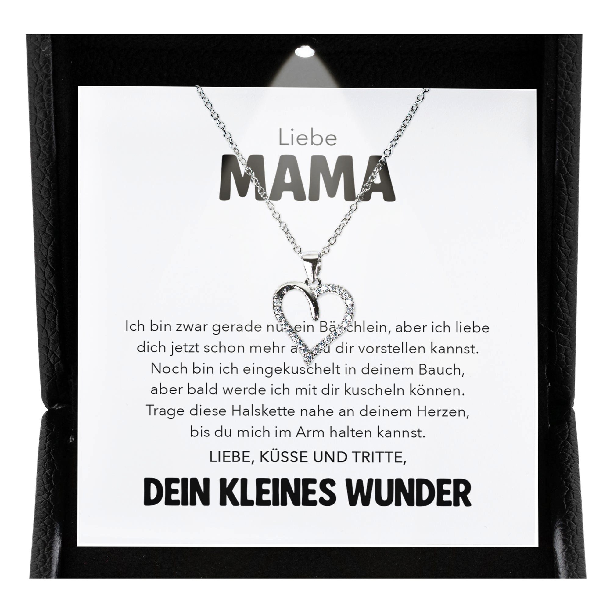 22Feels Schmuckset Schwangerschaft Geschenk Liebe Mama Mom To Be Babyparty Babyshower (inkl. Geschenktasche, Karte, Poliertuch, Beutel), Premium Licht Etui, Silber 925/000, Karte Made In Germany