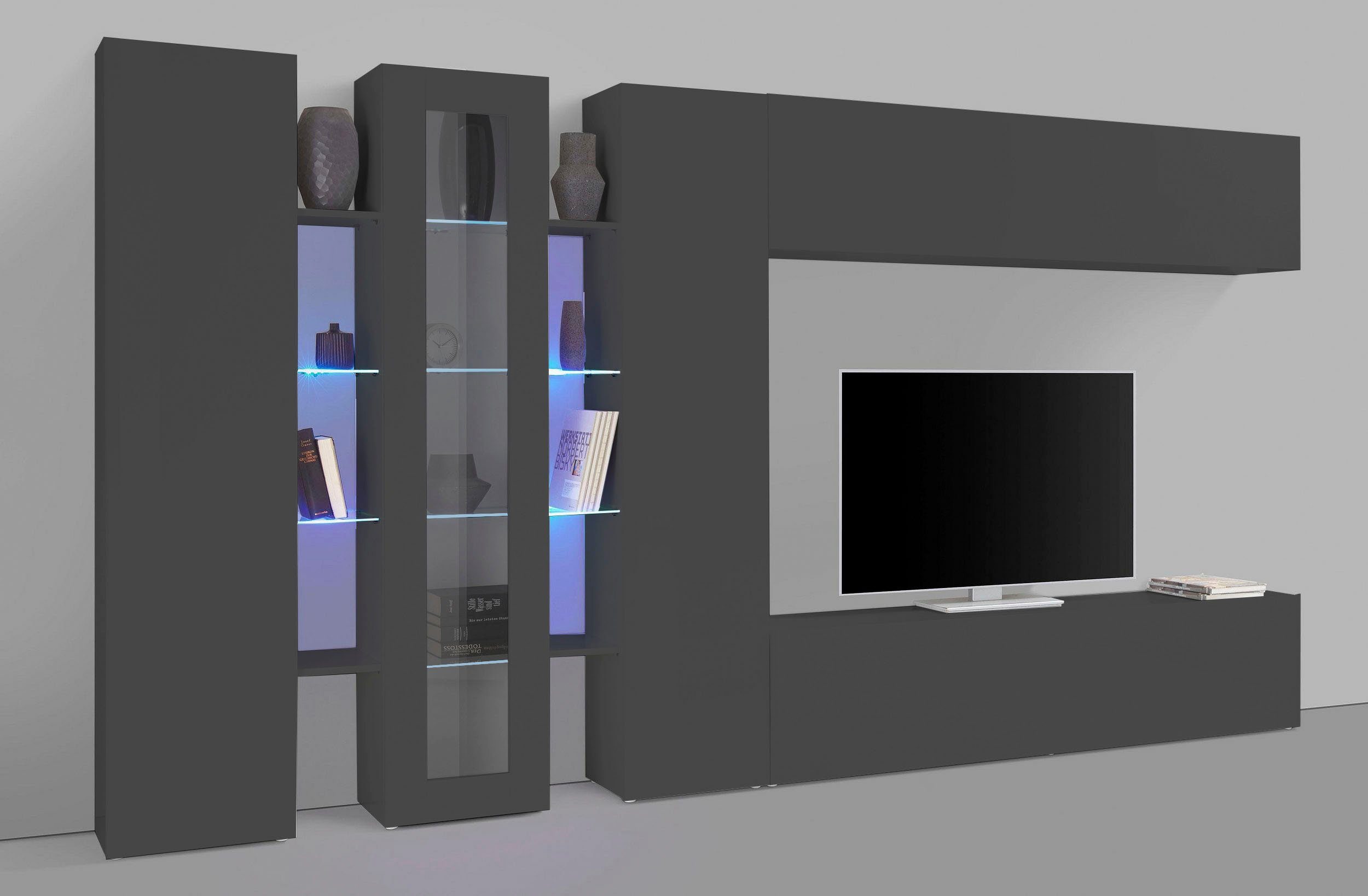 INOSIGN Wohnwand "Maruska" Set, 5 Stk. tlg. Front/ Korpus weiß Hochglanz günstig online kaufen