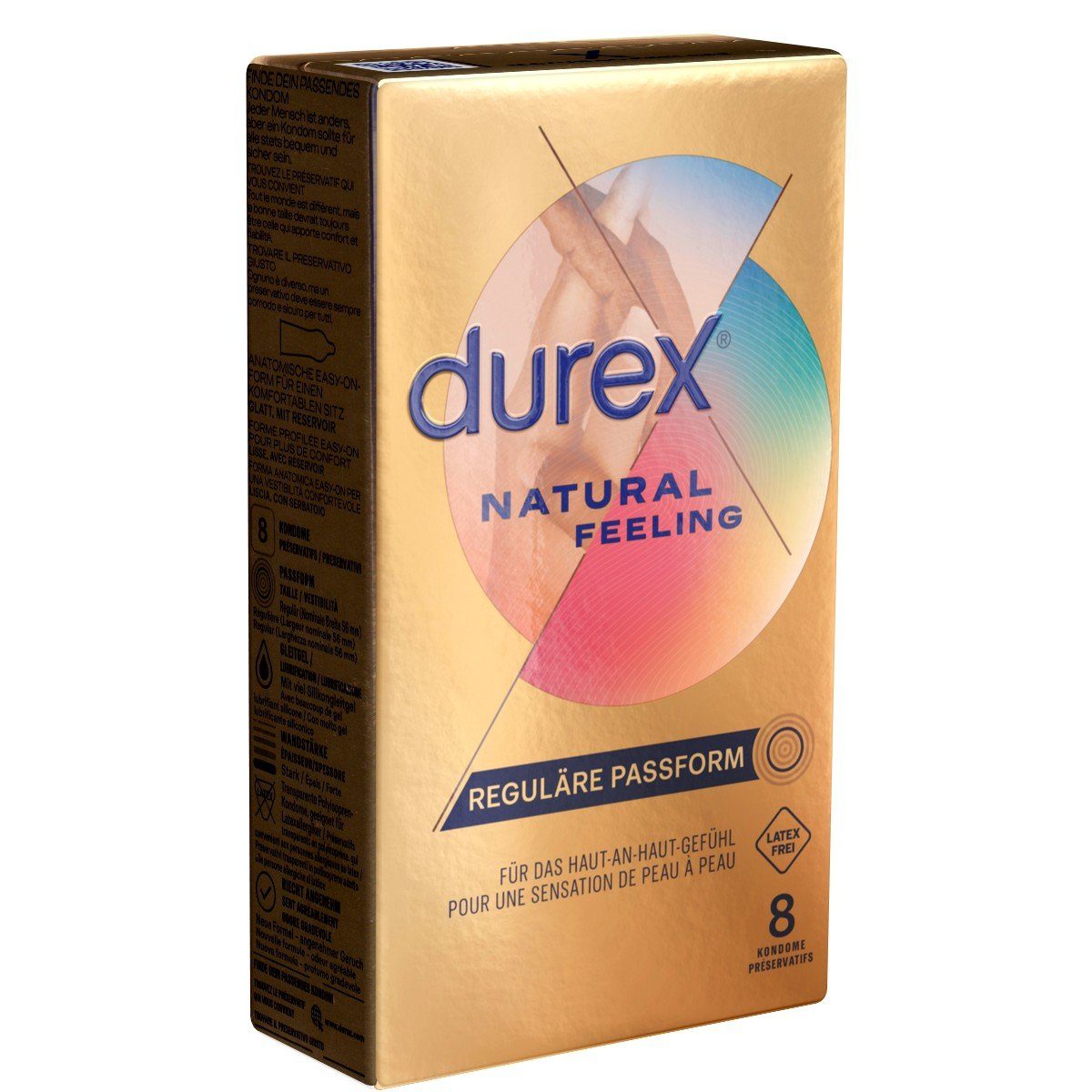 durex Kondome Natural Feeling Packung mit, 14 St., latexfreie Markenkondome mit Easy-On™-Passform