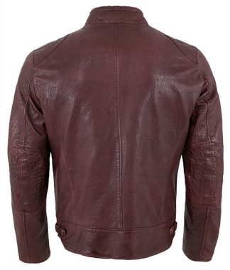 Milestone Lederjacke MSBruno Echtleder Herren Lederjacke Lammnappa bordeaux