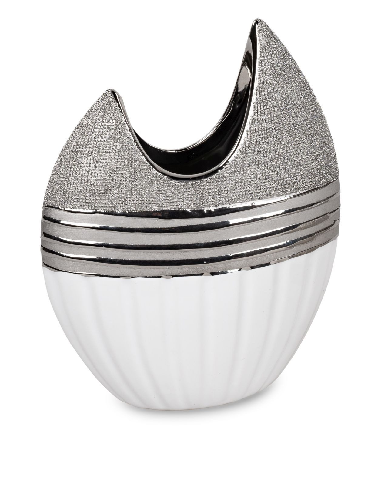 formano Dekovase Formano Vase Tischvase weiß silber in 3 Größen wählbar