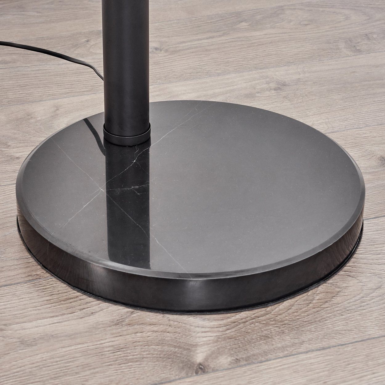 hofstein Stehlampe Stehlampe aus Metall/Glas in Schwarz/Rauchglas/Klar, ohne Leuchtmittel, verstellbare Schirme, An-/Ausschalter am Gehäuse, 5x E27