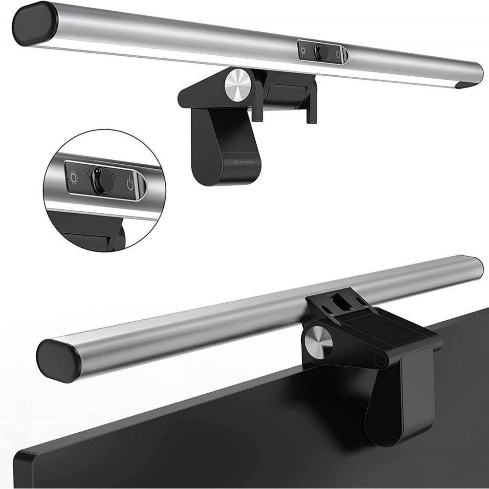 4smarts LED Lichtleiste 2 in 1 LightBar Pro - Webcam Bildschirmlichtleiste - silber