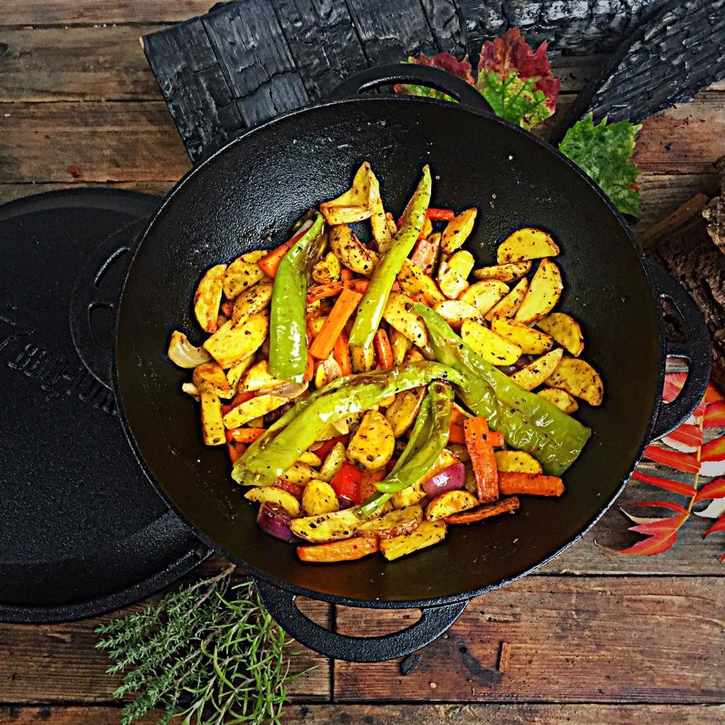 BBQ-Toro Grilltopf Kazan, Gusseisen Topf, 6,9 Liter, Traditioneller Gusstopf, Gusseisen