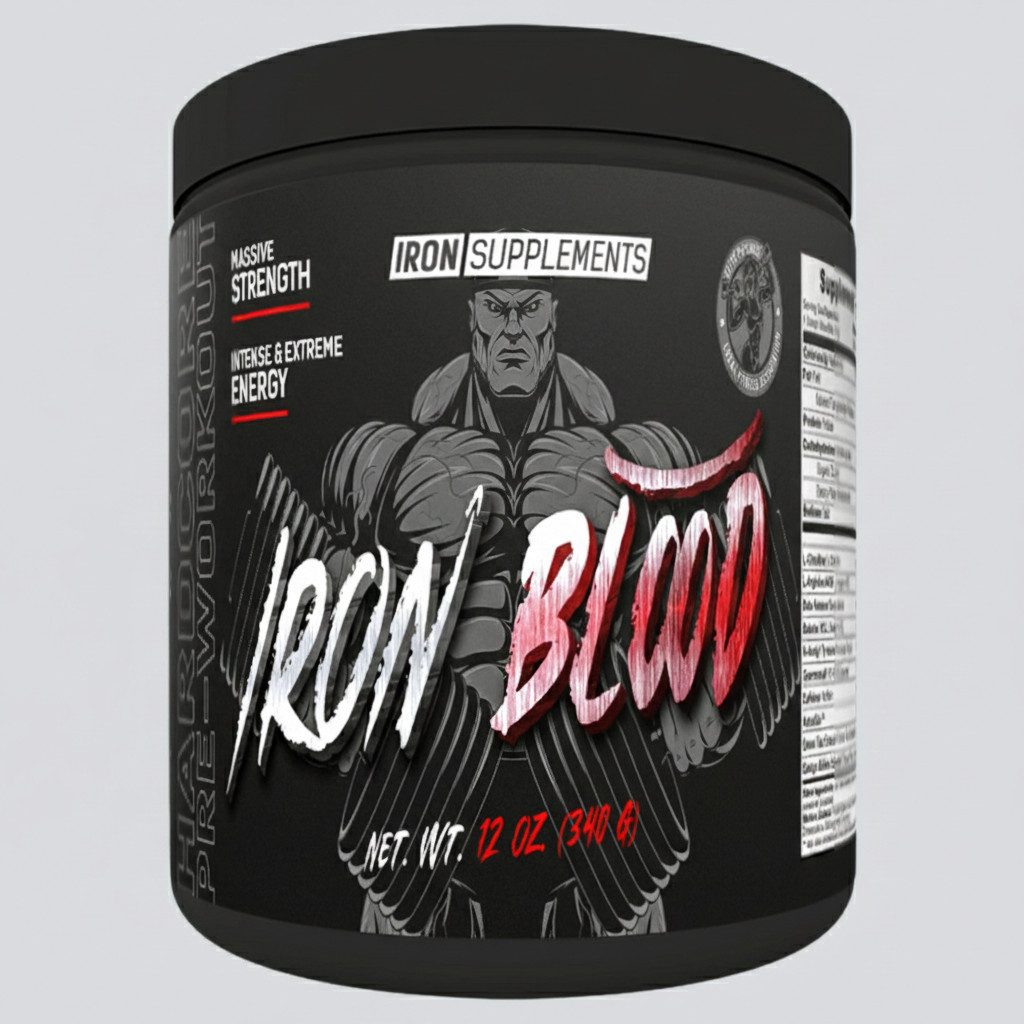 American Supps Iron Supplements Iron Blood Pre-Workout Booster Caro & Andreas Robens Pulver, 340 g