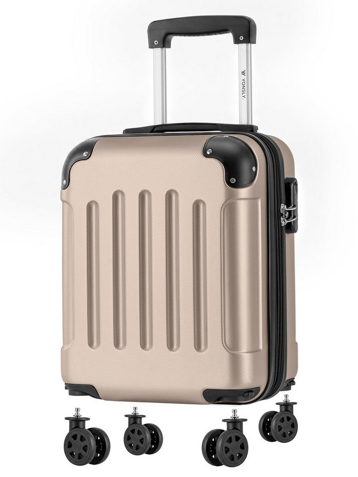 YONSLY Handgepäckkoffer Kabinenkoffer Reisekoffer Trolley mit abnehmbaren Rollrädern, 4 Rollen, ABS-Hartschale mit Zahlenschloss und ergonomischem Gummigriff