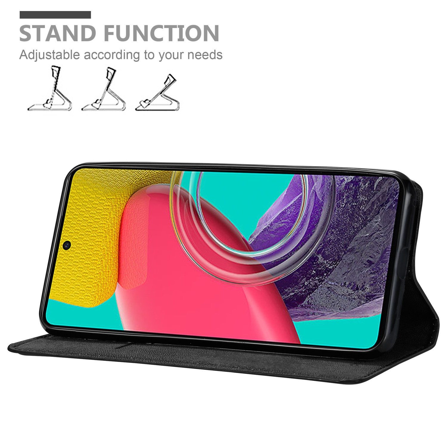Cadorabo Handyhülle für Samsung Galaxy M53 5G Hülle Samsung Galaxy M53 5G, Hülle Schutzhülle mit Standfunktion, Magnetverschluss und Kartenfach