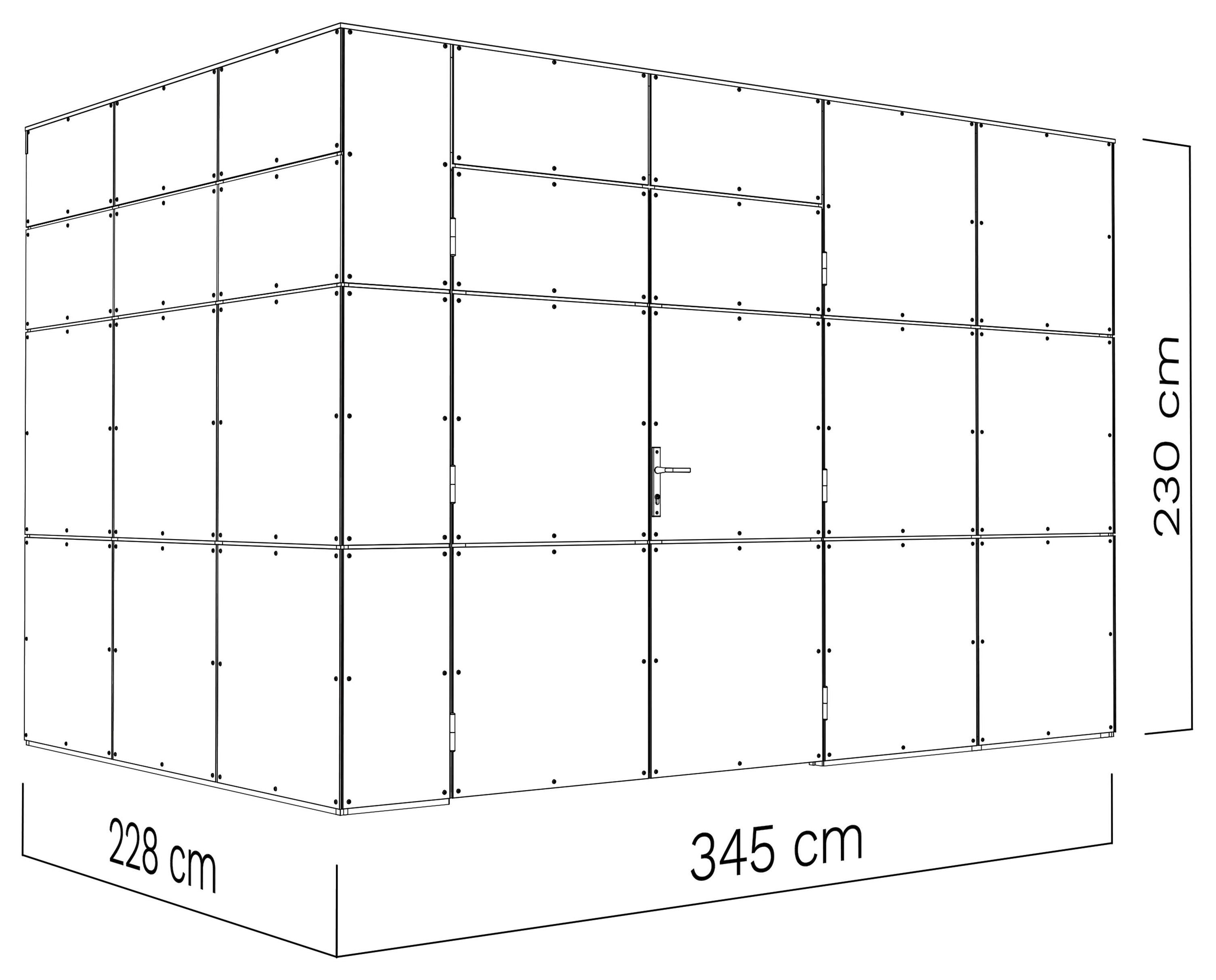 BERTILO Gartenhaus HPL 2, cm BxT: 345x236