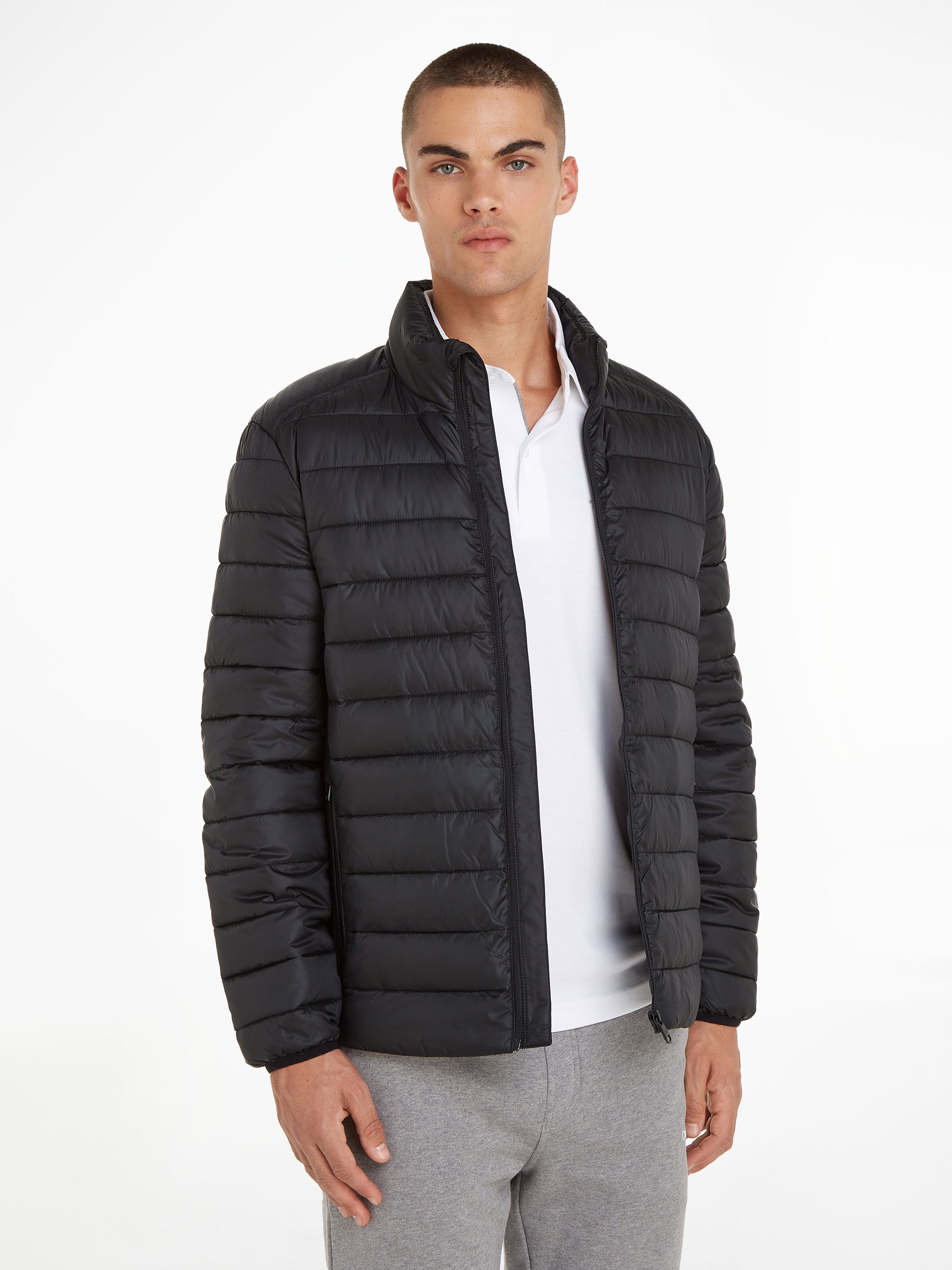 Calvin Klein Steppjacke Side Logo ohne Daune schwarz