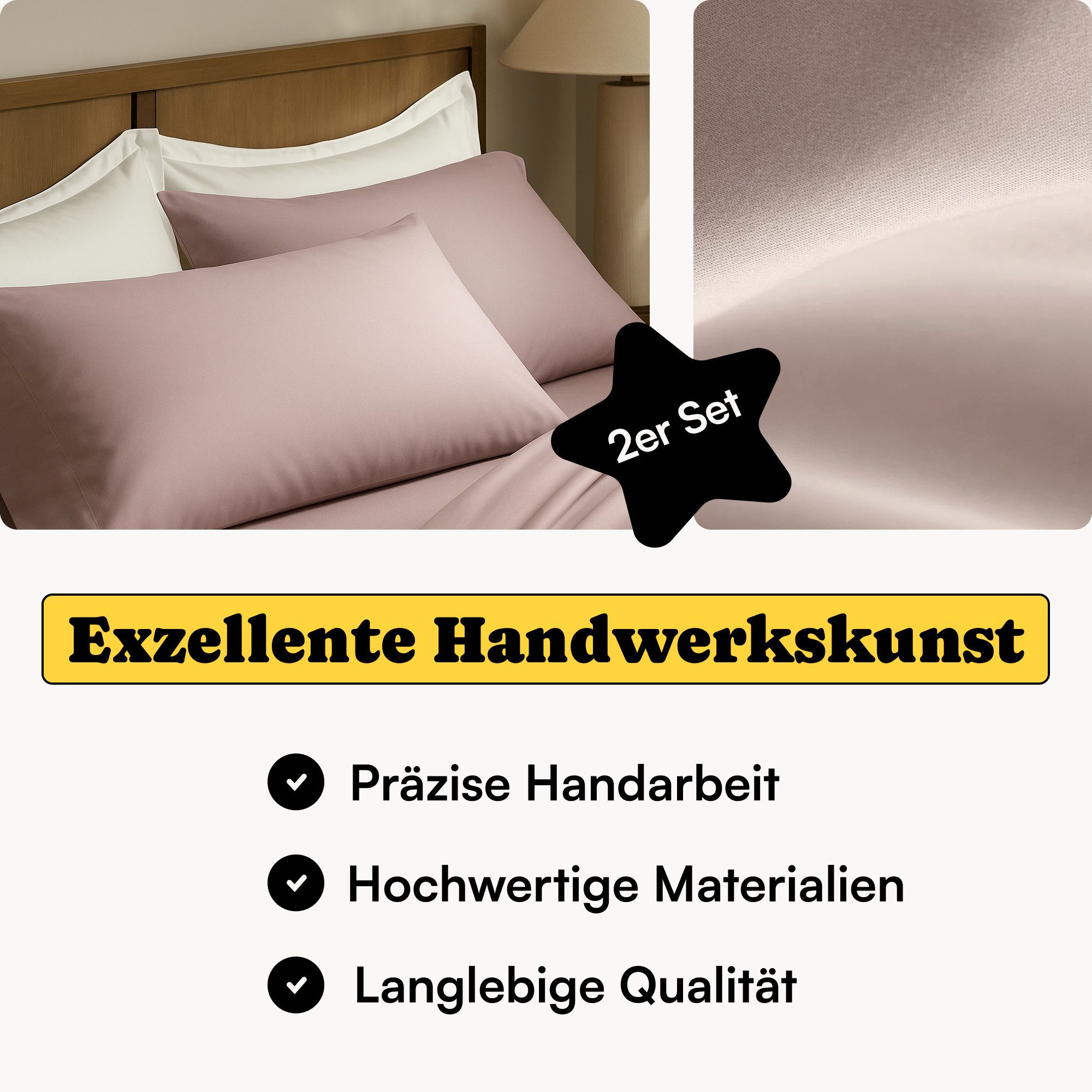 Seralino Seitenschläferkissenbezug Mako Satin Kissenbezug (100% Bio Baumwol günstig online kaufen