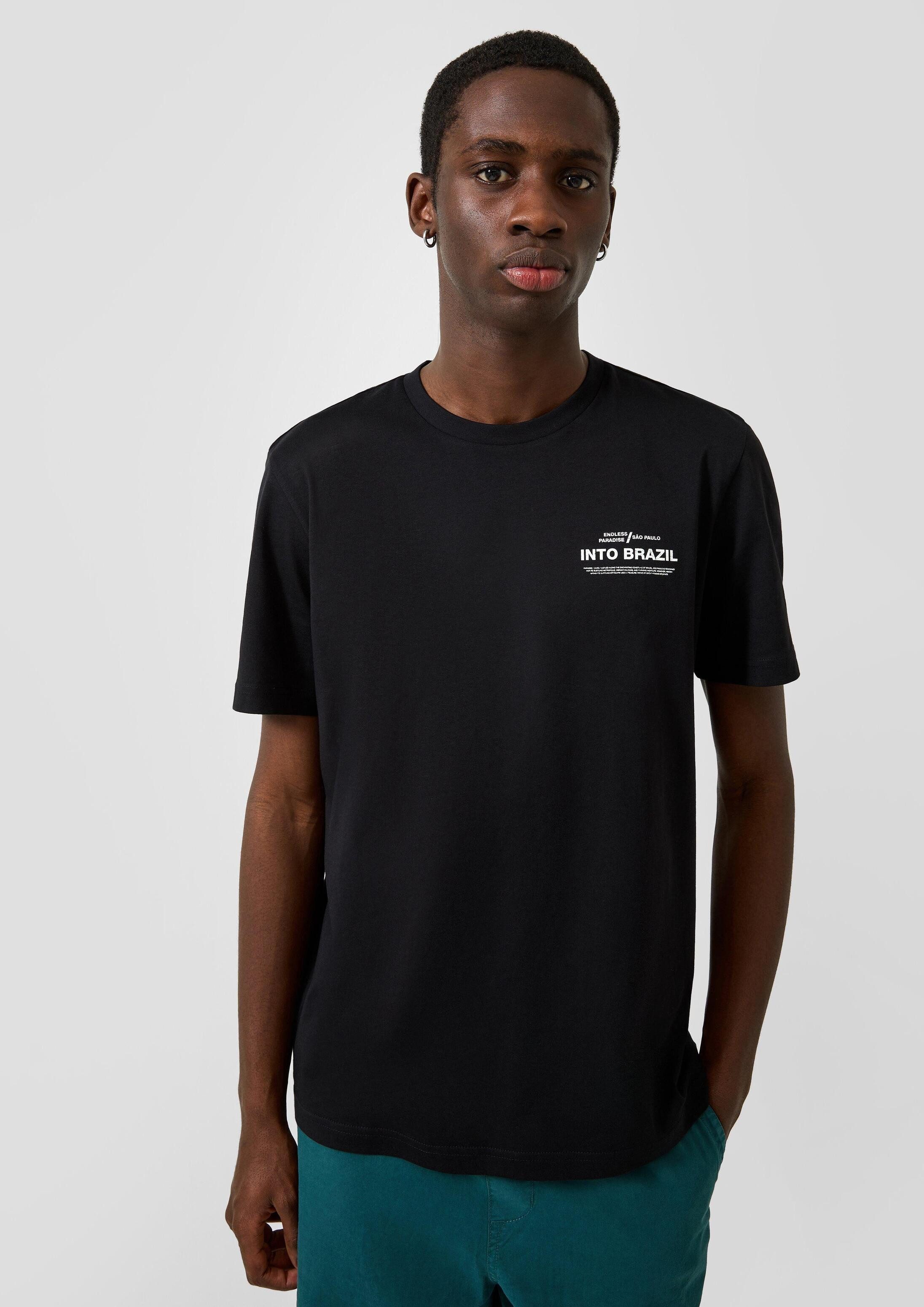 QS Kurzarmshirt T-Shirt T-Shirt mit Schriftprint