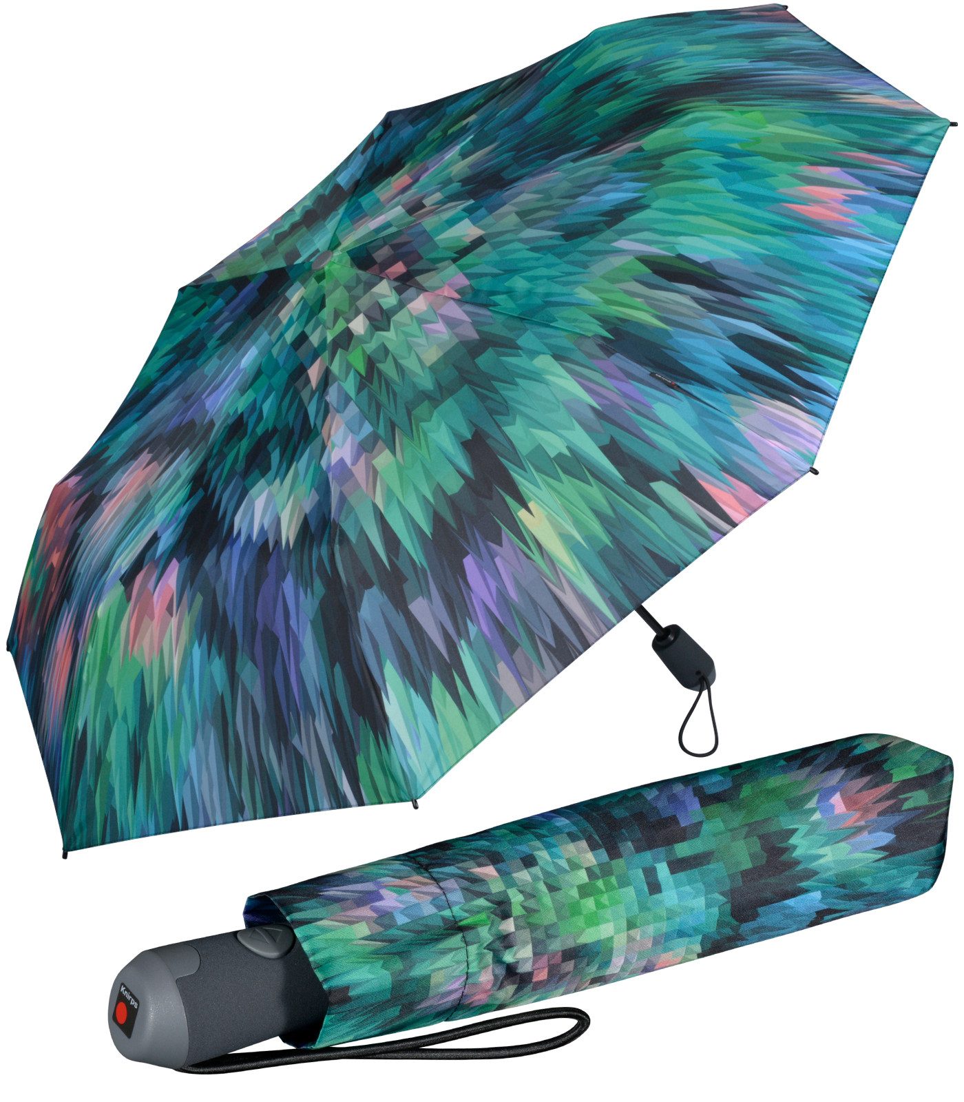 Knirps® Taschenregenschirm E.200 Duomatic mit leichtgängiger Auf-Zu-Automatik, mit abstraktem Muster