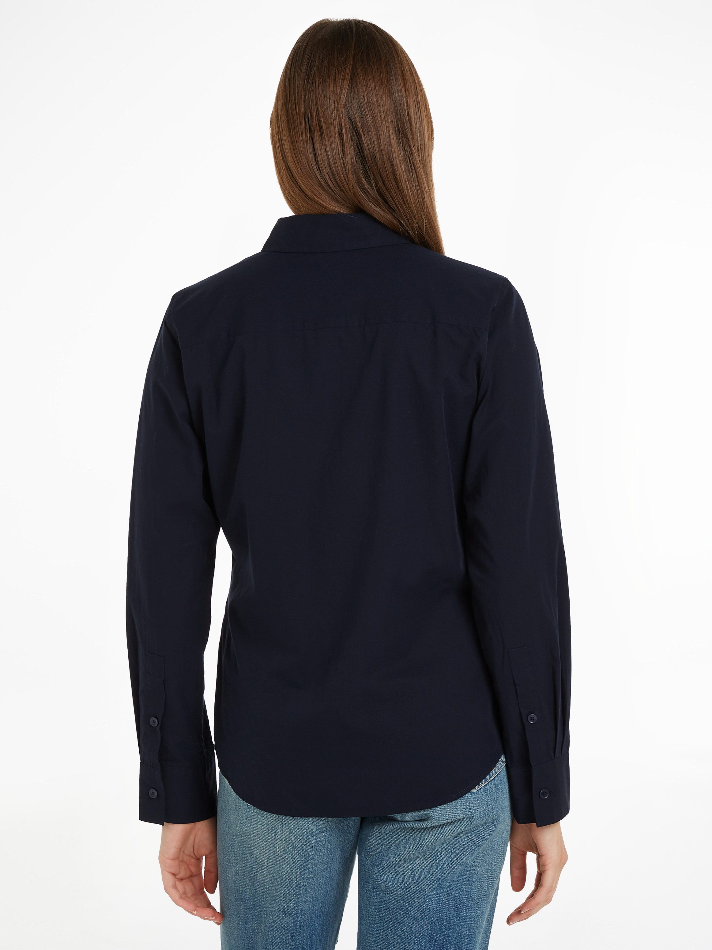 Tommy Hilfiger Hemdbluse ESS POPLIN REGULAR SHIRT mit Popeline, gesticktem Tommy Hilfiger Logo