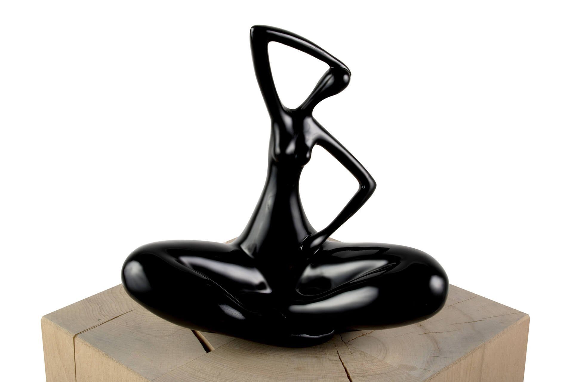 handgefertigte Kunststein Figur for Dekofigur Yoga 25x28x13 Time KUNSTLOFT aus cm,