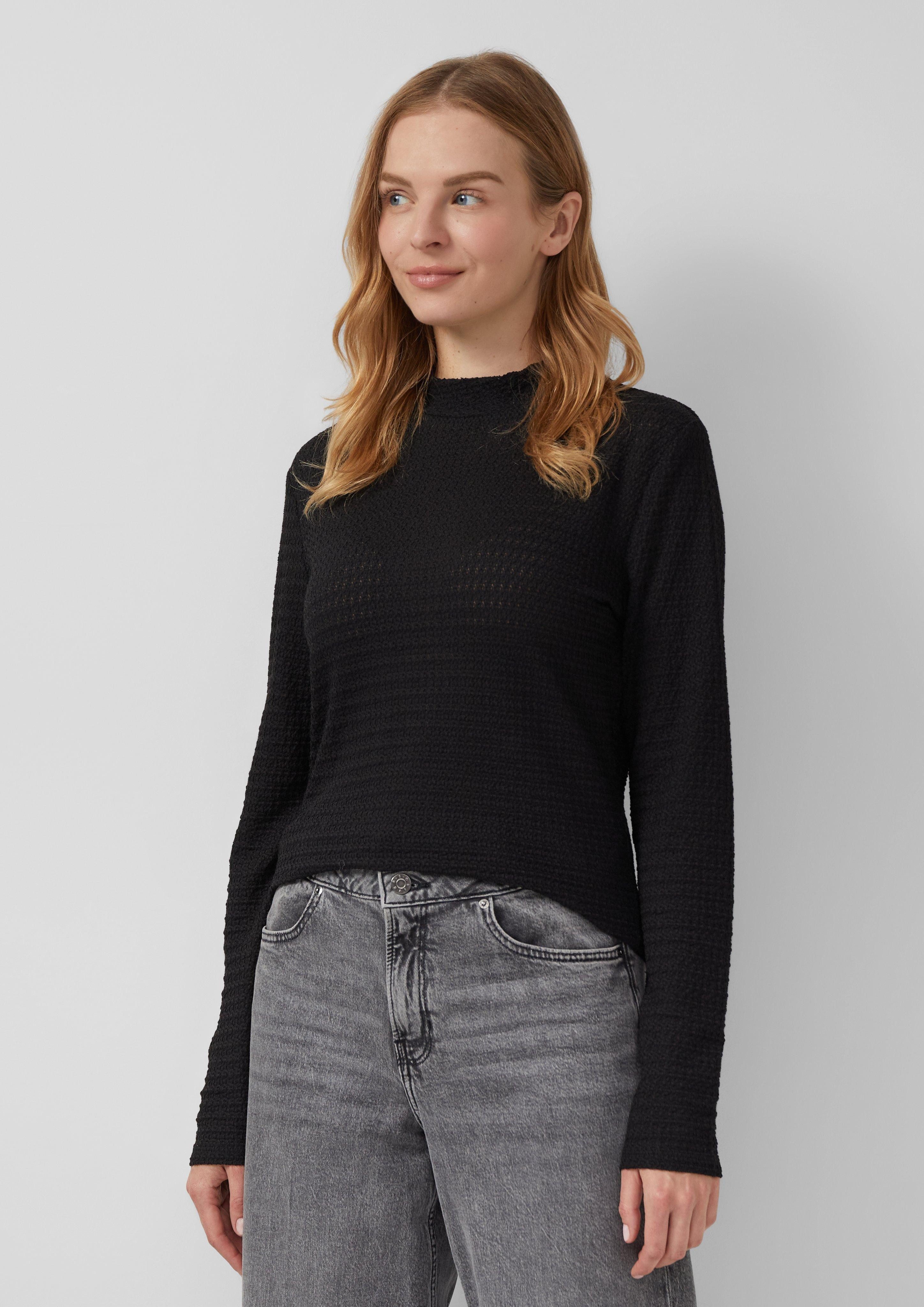 s.Oliver Langarmshirt Longsleeve aus Spitzenjersey im günstig online kaufen