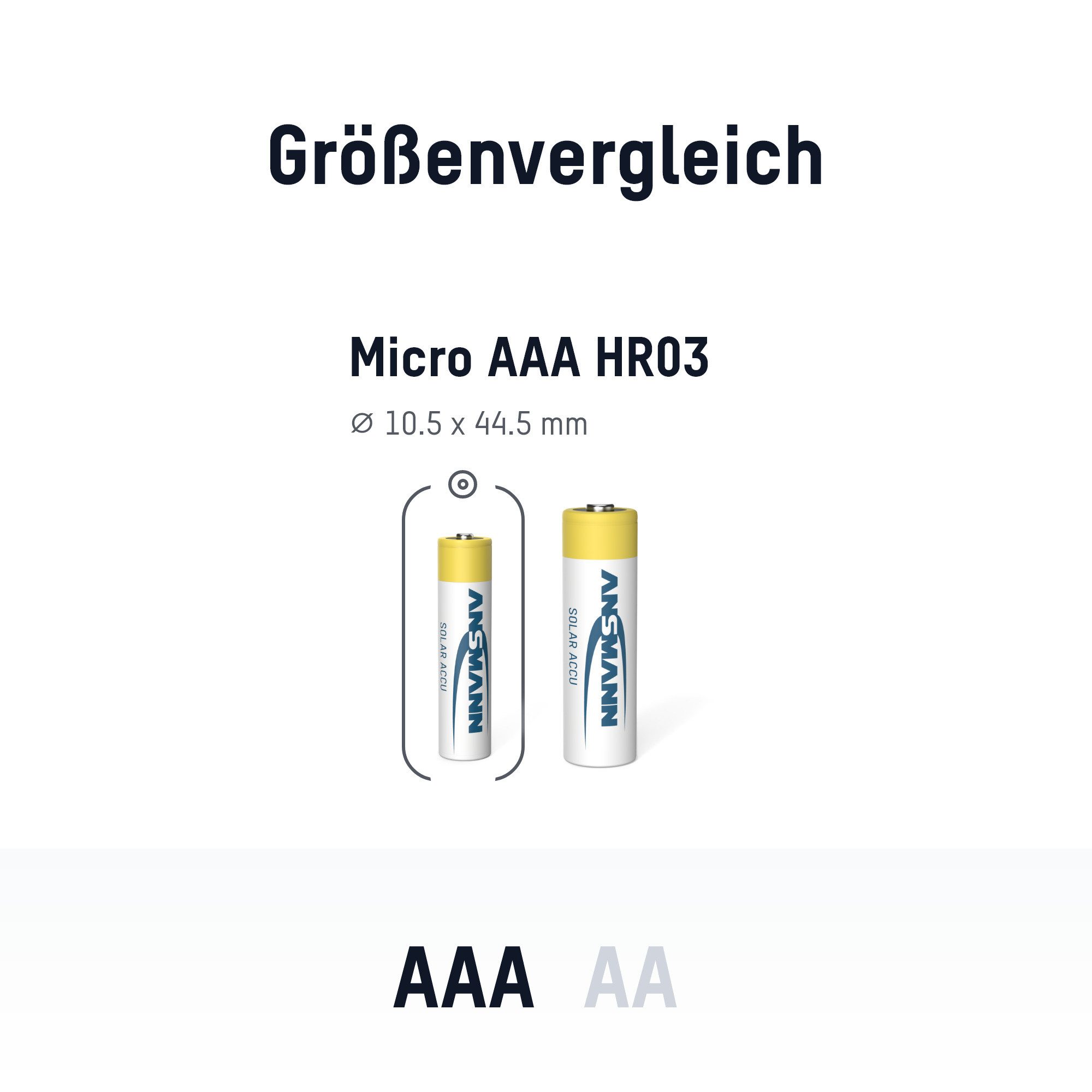 ANSMANN AG Akku AA Mignon 800mAh 1,2V NiMH für Solarlampen 6 Stk. wiederaufladbar Akku 800 mAh (1.2 V)