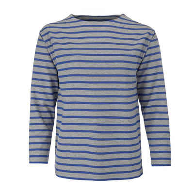 modAS Langarmshirt Damen Bretonisches Shirt U-Boot Ausschnitt - Ringelshirt Baumwolle