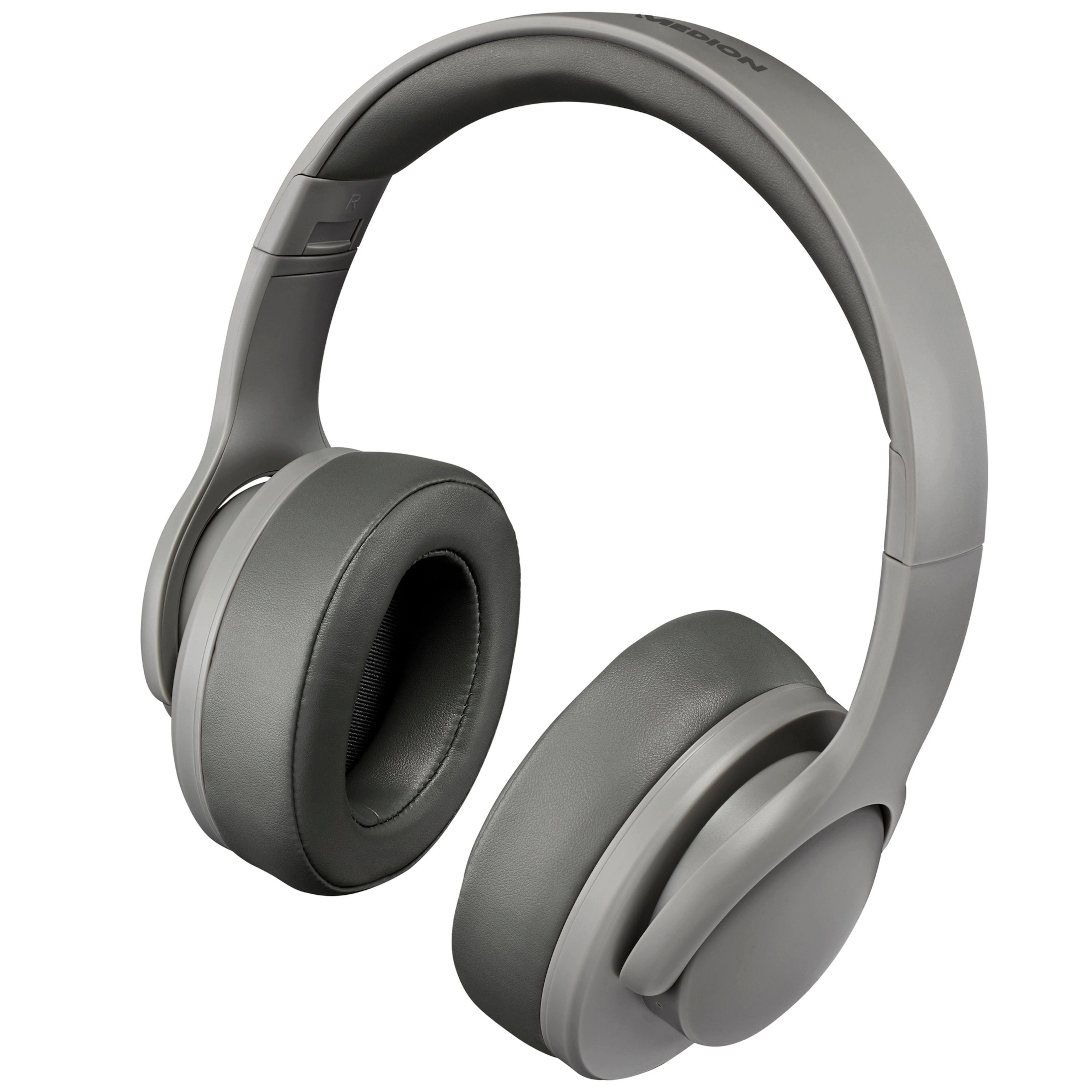 Medion® Over-Ear-Kopfhörer (Abnehmbares Kabel, Aufladbare Akku, AUX-Eingang, Bluetooth, Drahtlos, Integrierte Akku, Integriertes Mikrofon, Klappbares Design, Lautstärkeregelung, Kopfhörer, Tragbar, On/Off Switch)
