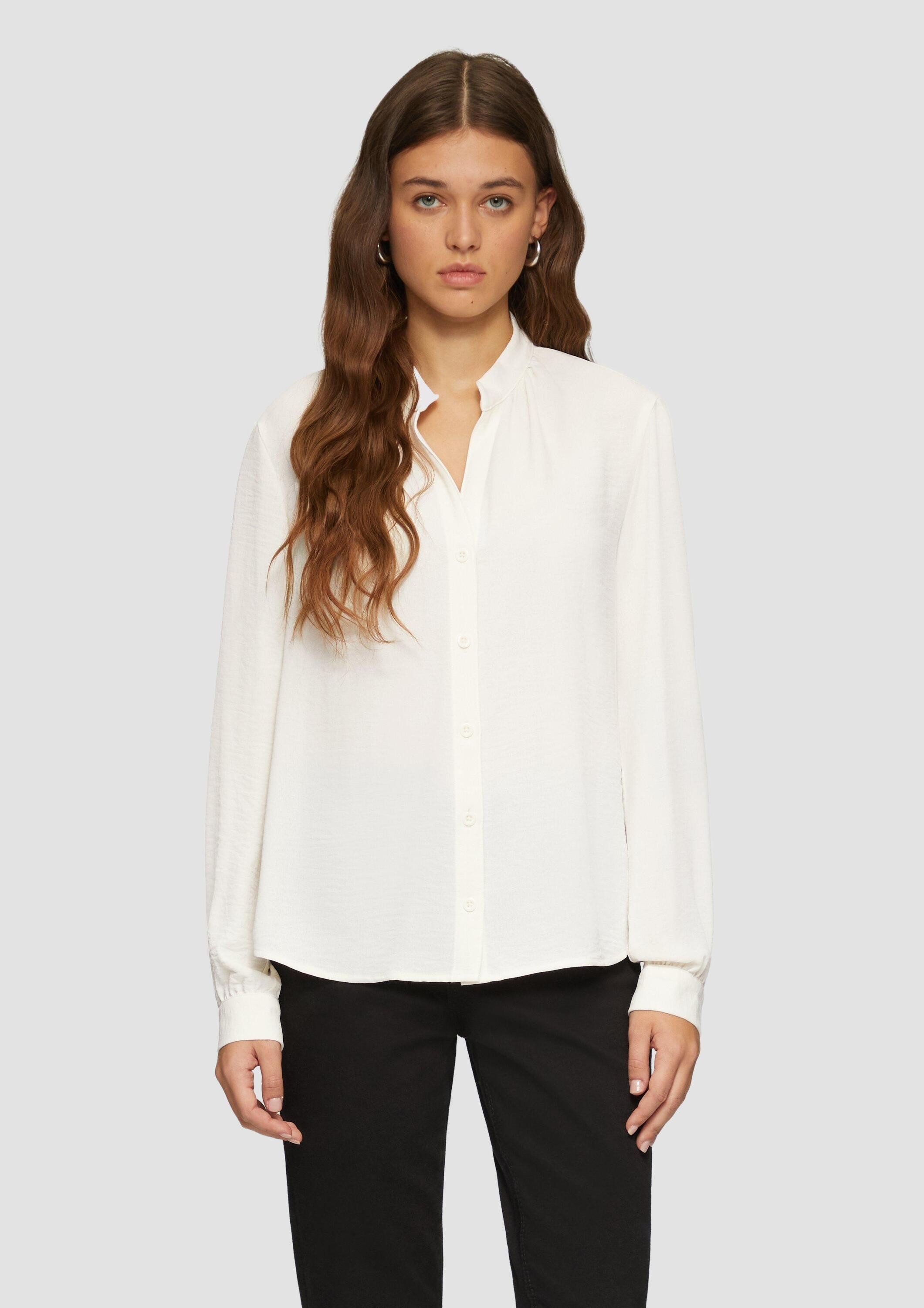 QS Langarmbluse Bluse Durchgeknöpfte Bluse aus Crêpe günstig online kaufen