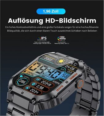 Lige Smartwatch, Premium Herren Mit Telefonfunktion Schrittzähler Fitness Tracker