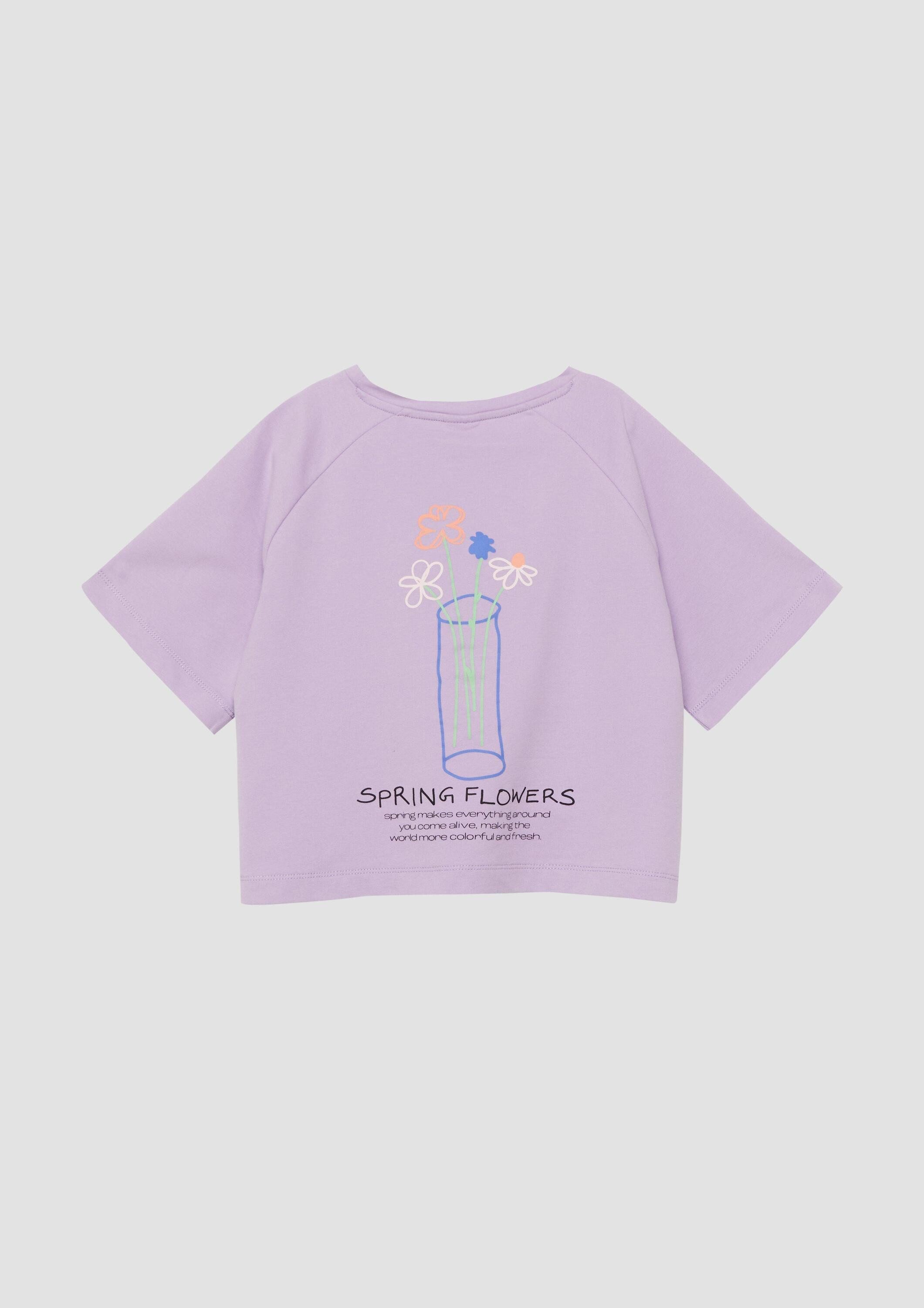 s.Oliver Kurzarmshirt T-Shirt Light Felpa Oversize T-Shirt mit Front- und Rückenprint